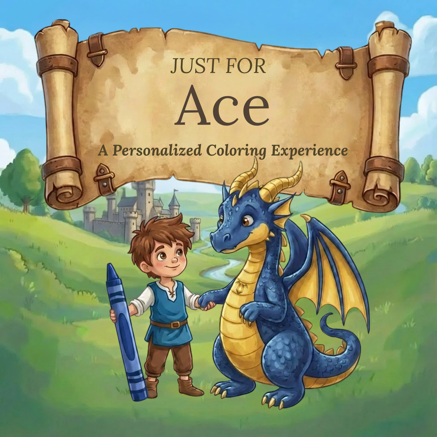 Ace Personalized Coloring Book | Ages 4-8 | L.K. Bunting