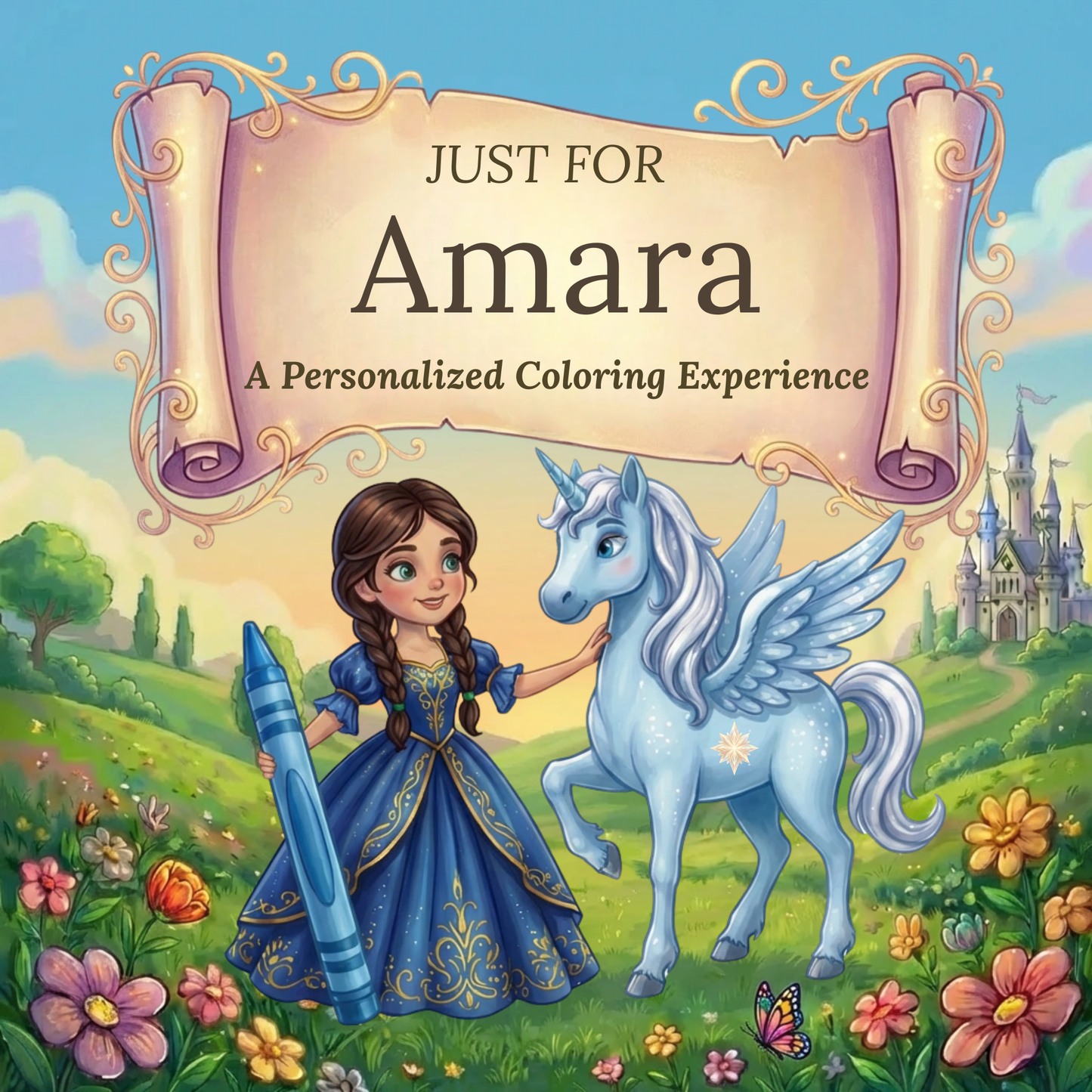 Amara Personalized Coloring Book | Ages 4-8 | L.K. Bunting
