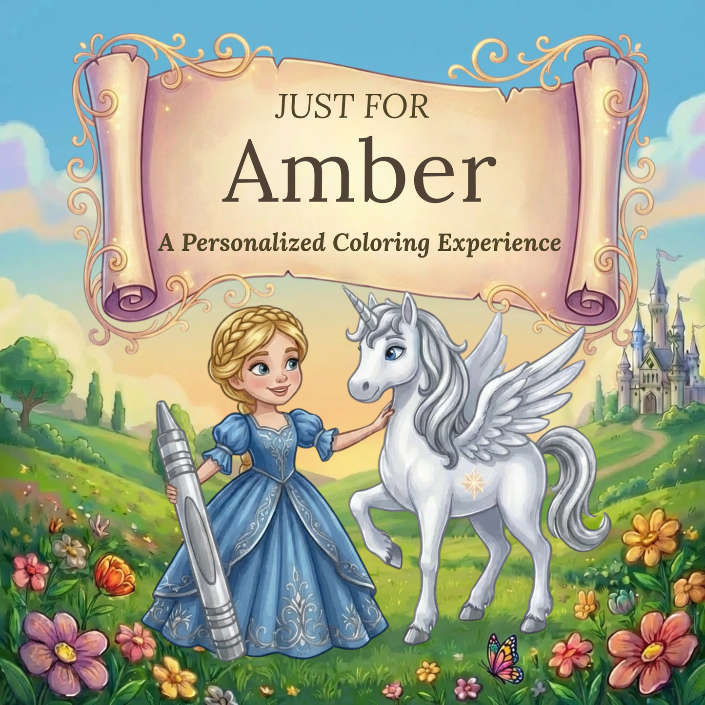 Amber Personalized Coloring Book | Ages 4-8 | L.K. Bunting