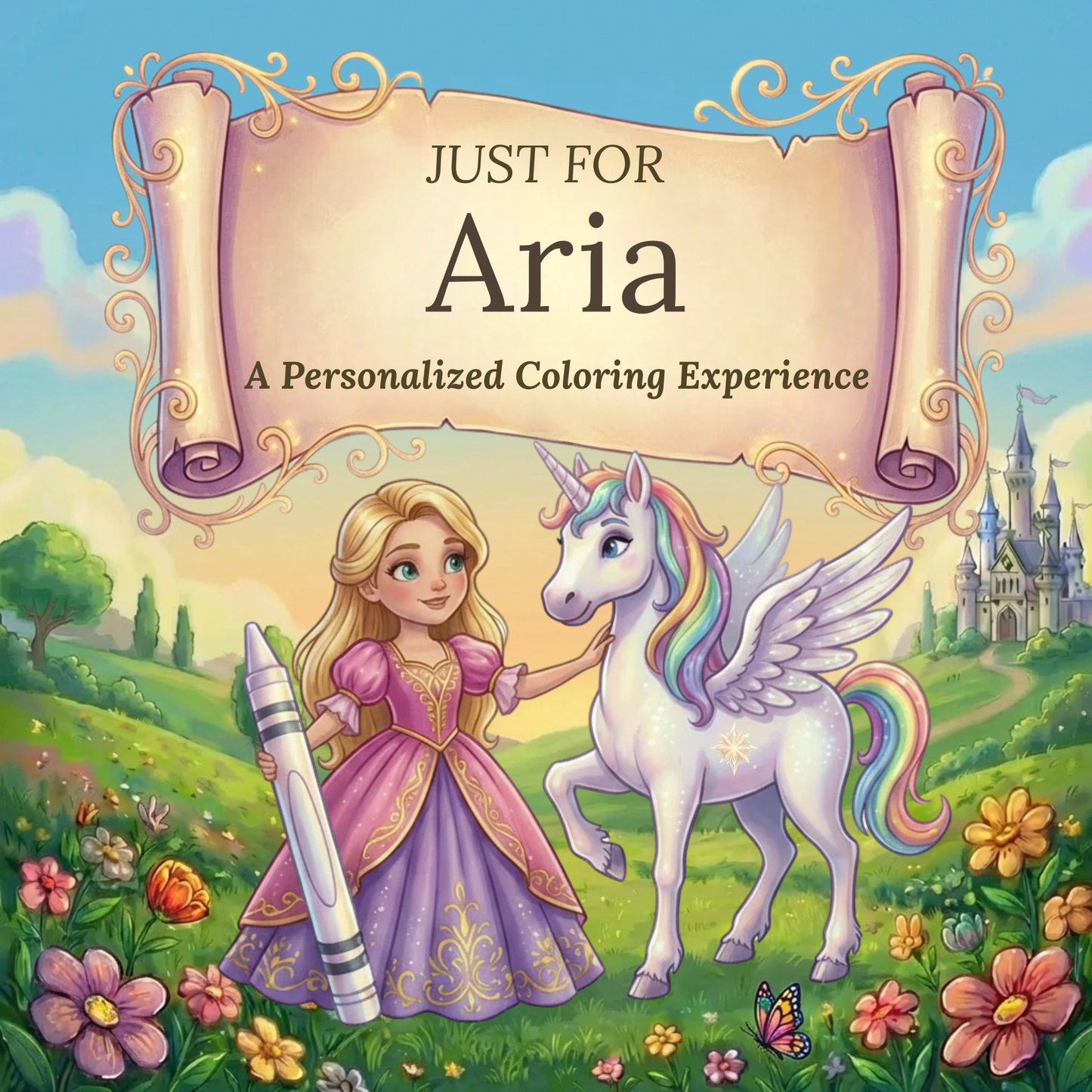 Aria Personalized Coloring Book | Ages 4-8 | L.K. Bunting
