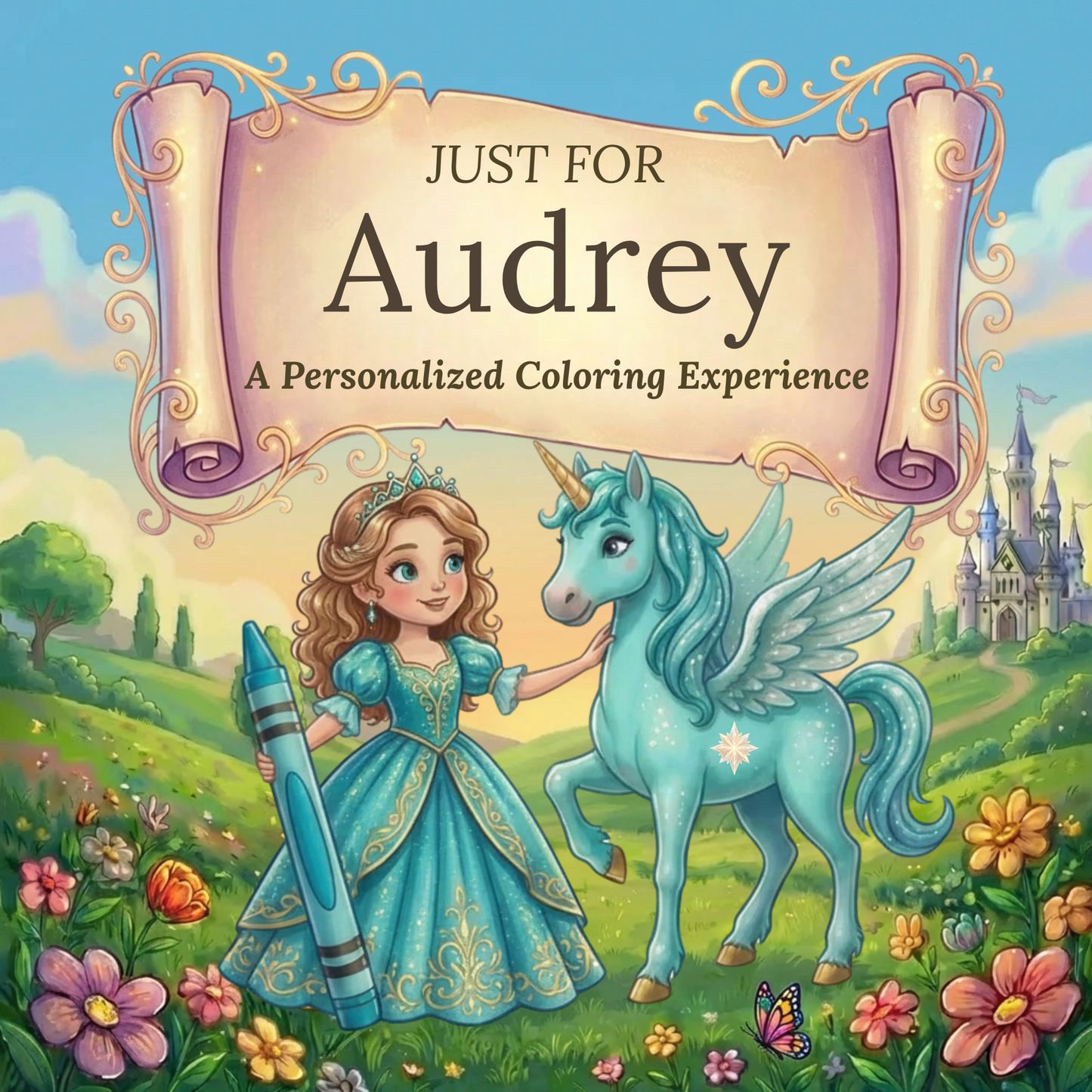 Audrey Personalized Coloring Book | Ages 4-8 | L.K. Bunting