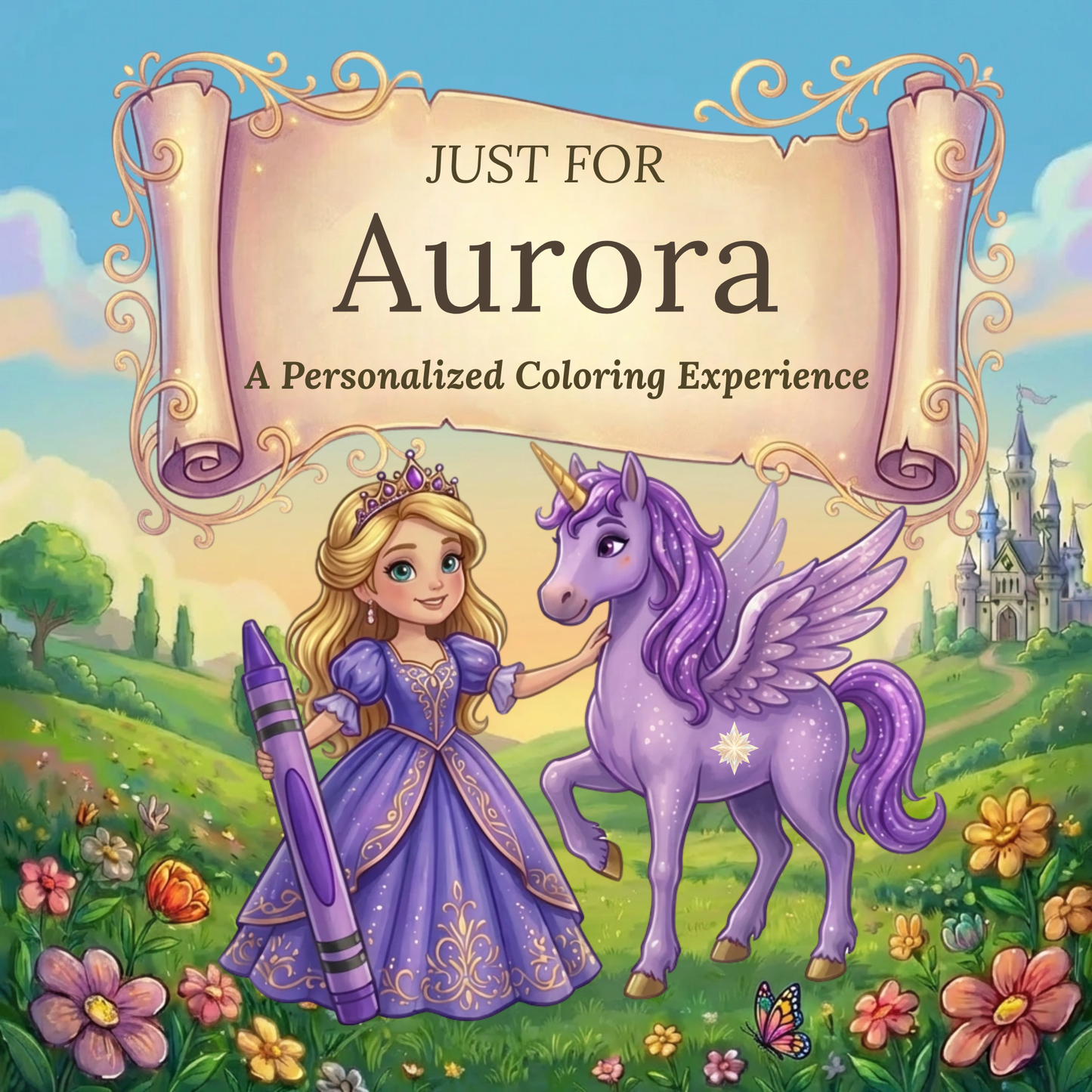 Aurora Personalized Coloring Book | Ages 4-8 | L.K. Bunting