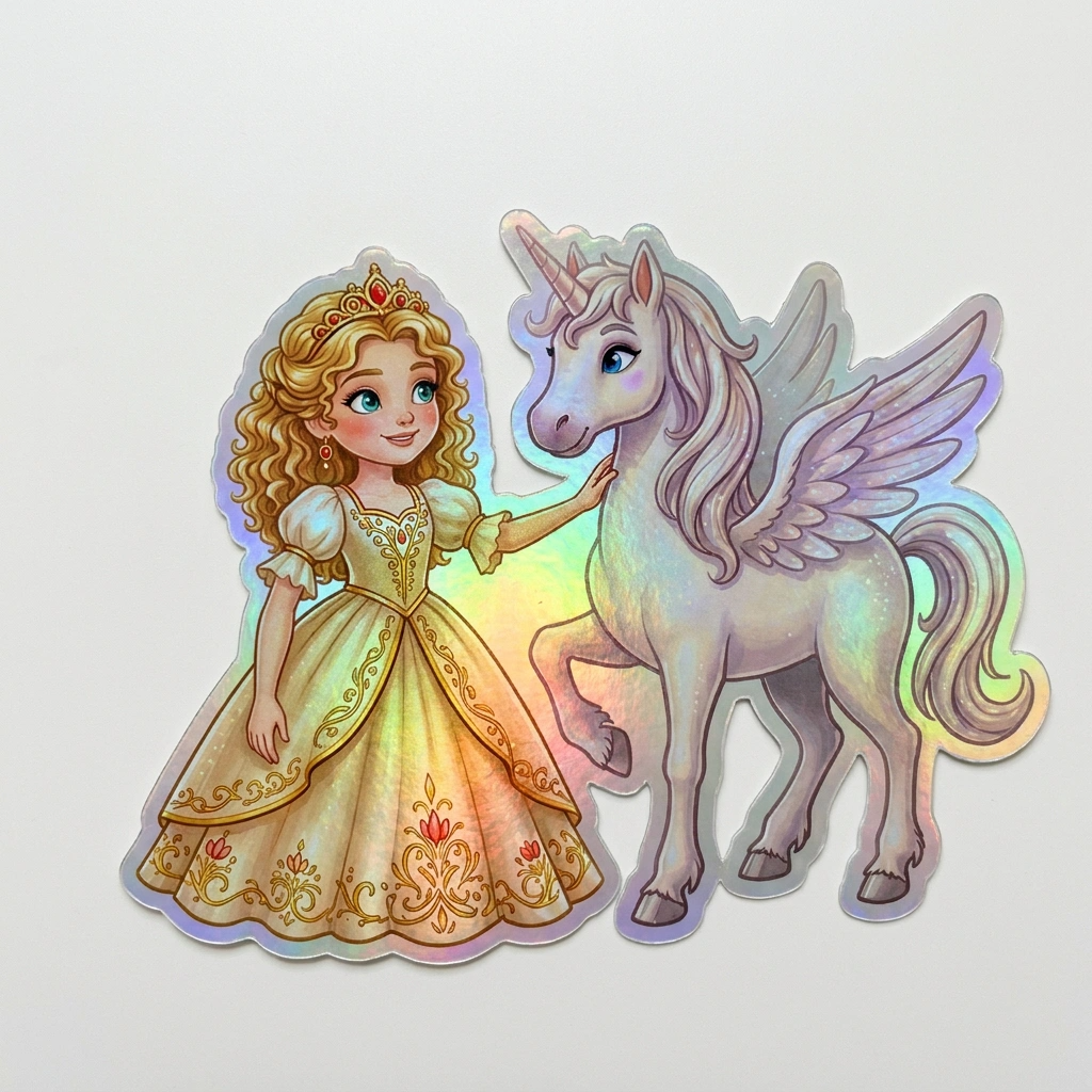 Autumn Unicorn Holographic Sticker (3.71” x 3”) for Kids