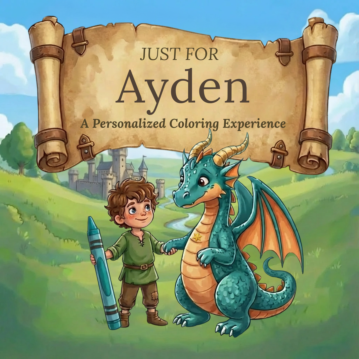 Ayden Personalized Coloring Book | Ages 4-8 | L.K. Bunting