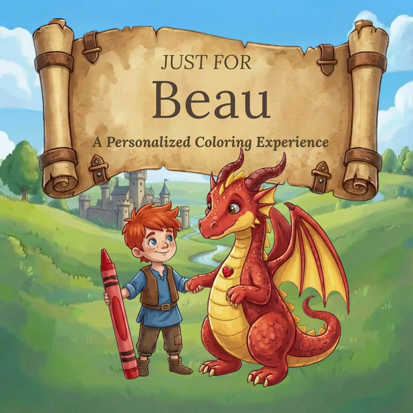 Beau Personalized Coloring Book | Ages 4-8 | L.K. Bunting