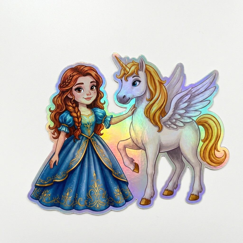 Blair Unicorn Holographic Sticker (3.71” x 3”) for Kids