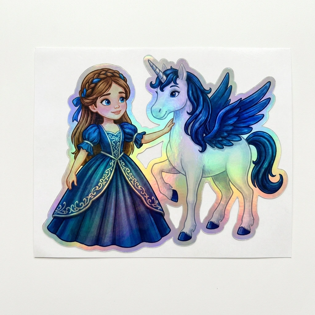Blakely Unicorn Holographic Sticker (3.71” x 3”) for Kids