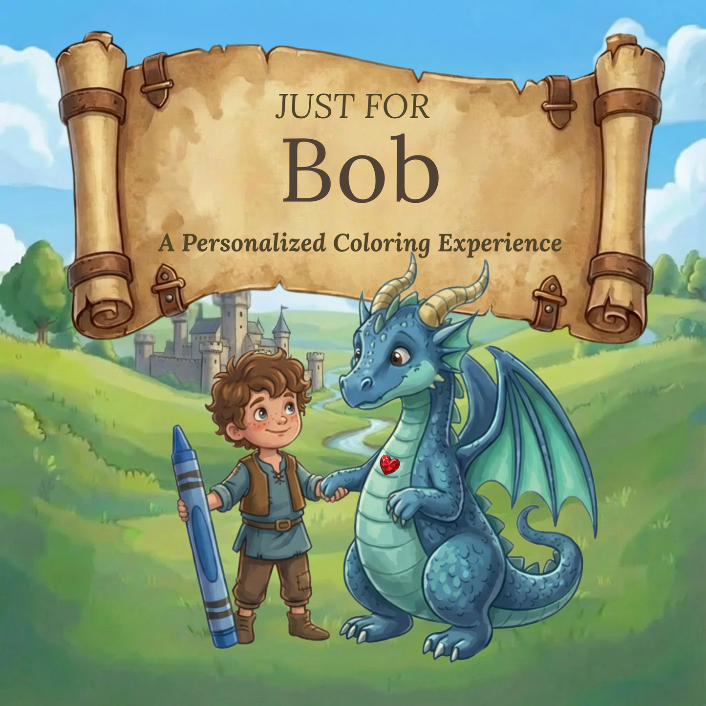 Bob Personalized Coloring Book | Ages 4-8 | L.K. Bunting