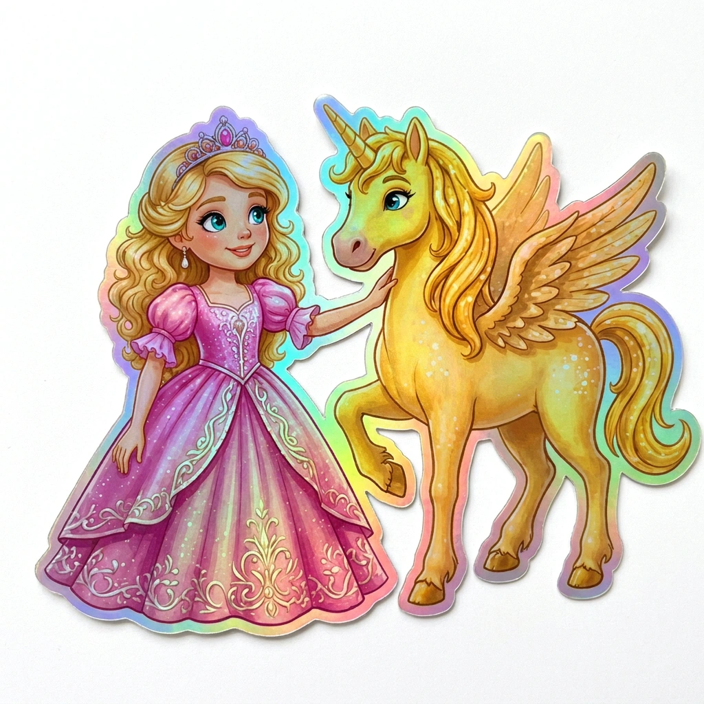 Bonnie Unicorn Holographic Sticker (3.71” x 3”) for Kids