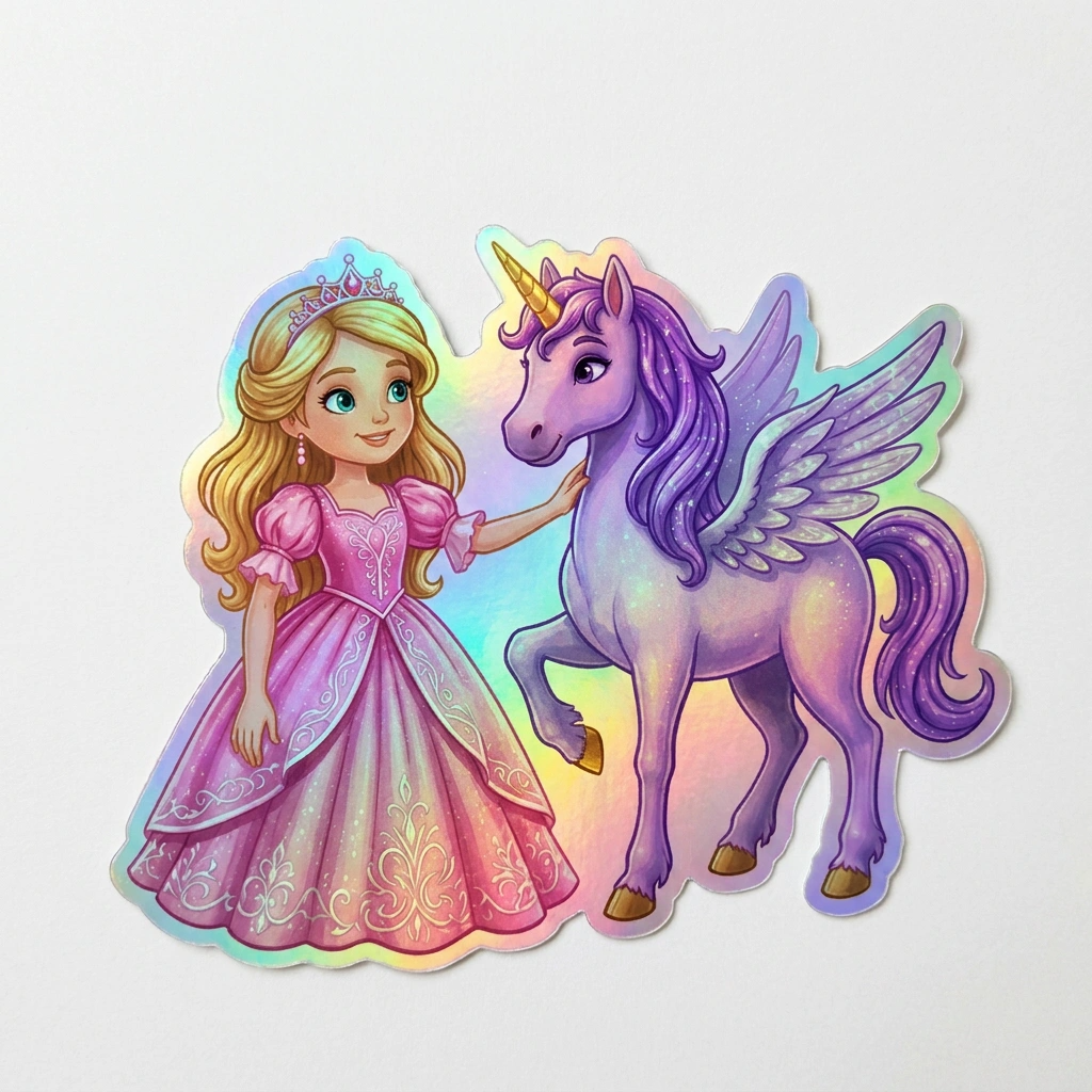 Brooklyn Unicorn Holographic Sticker (3.71” x 3”) for Kids