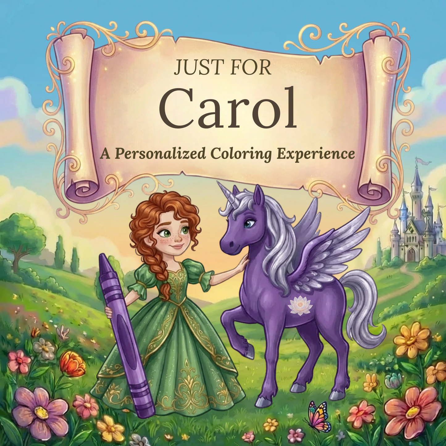 Carol Personalized Coloring Book | Ages 4-8 | L.K. Bunting
