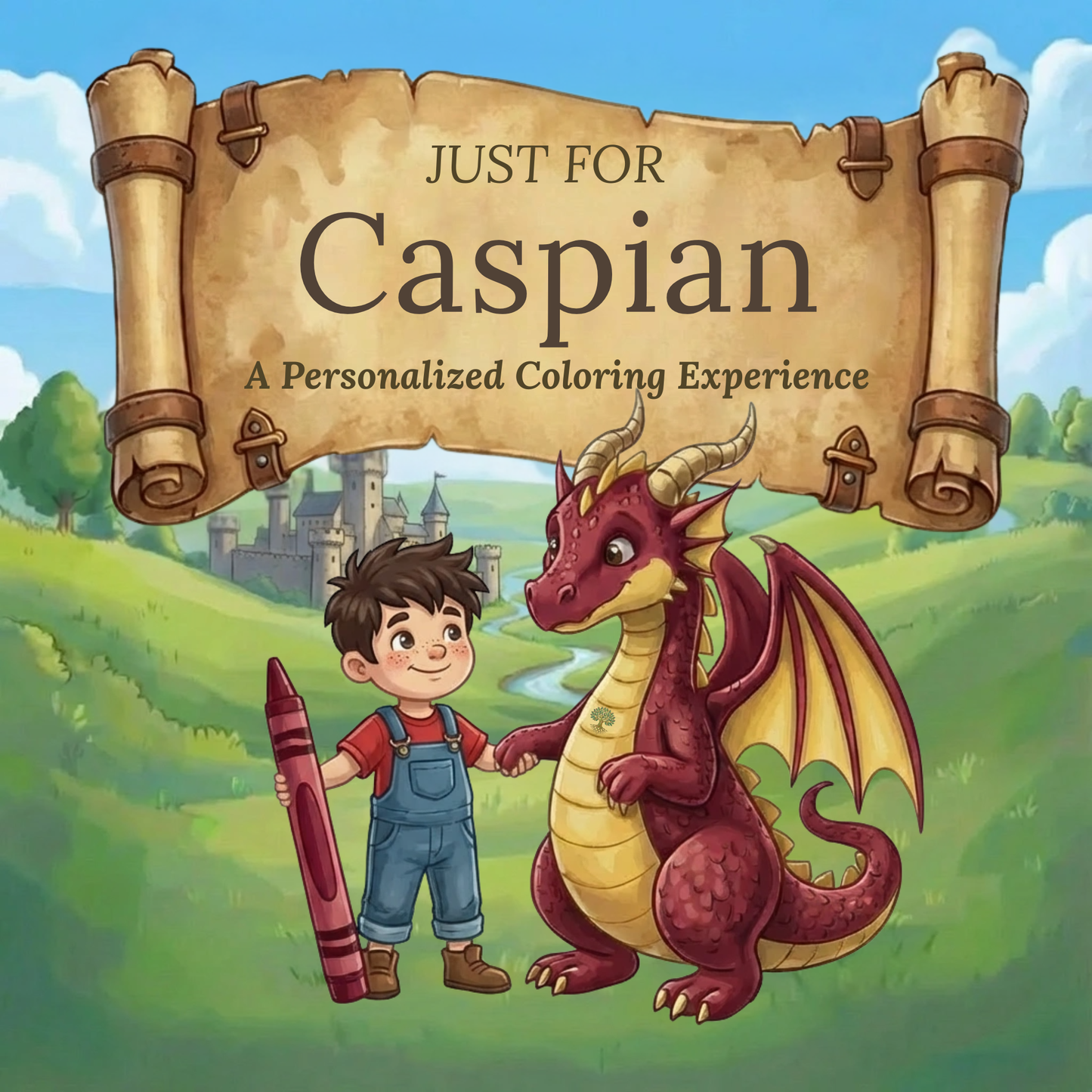 Caspian Personalized Coloring Book | Ages 4-8 | L.K. Bunting