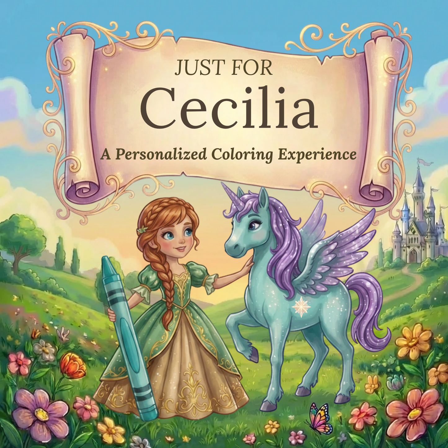 Cecilia Personalized Coloring Book | Ages 4-8 | L.K. Bunting