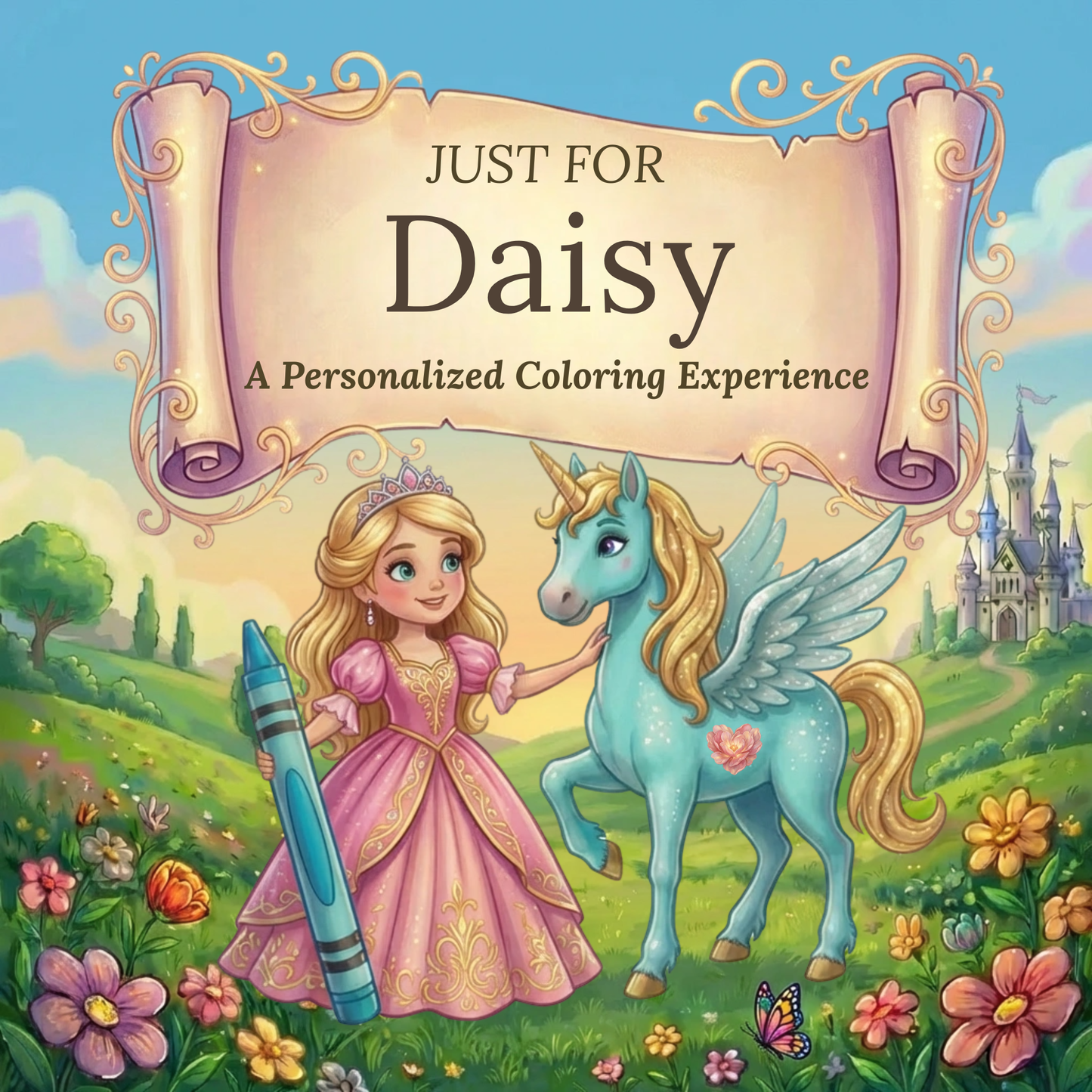 Daisy Personalized Coloring Book | Ages 4-8 | L.K. Bunting
