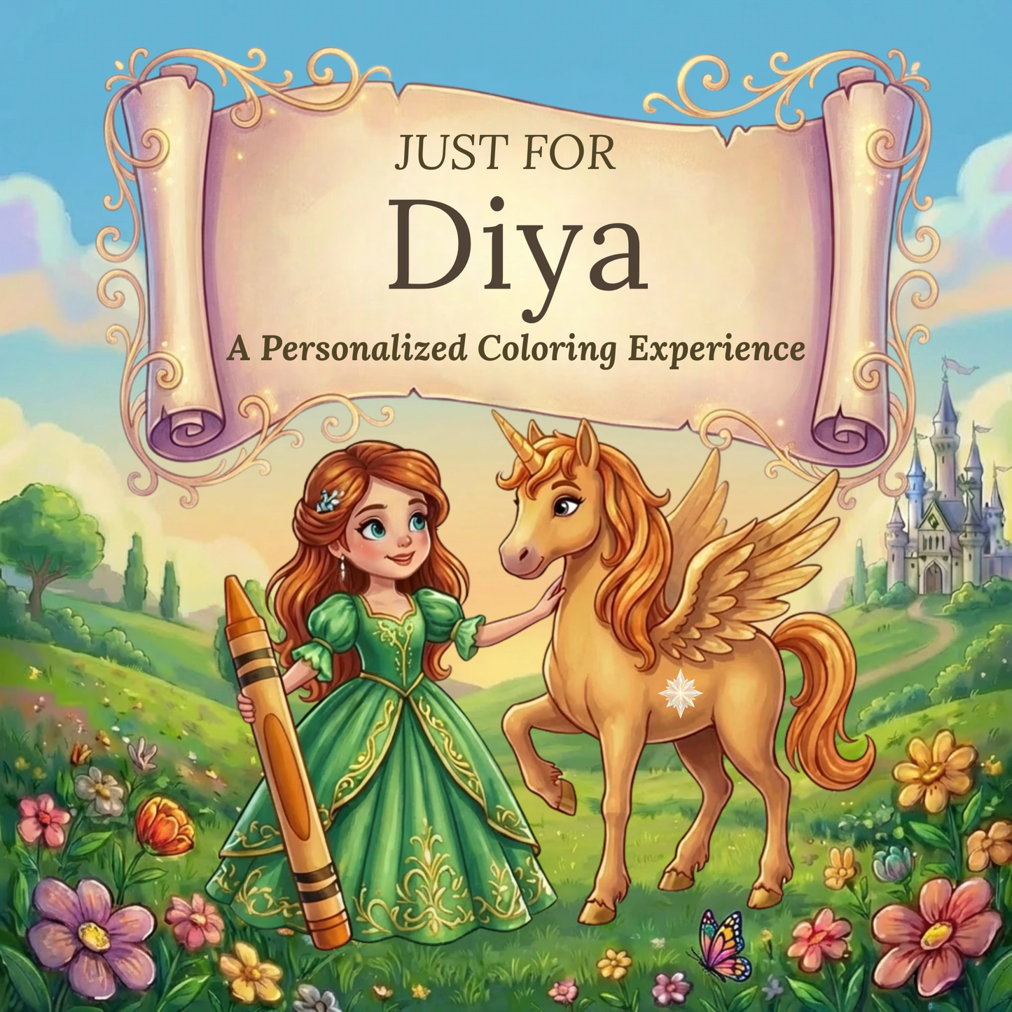 Diya Personalized Coloring Book | Ages 4-8 | L.K. Bunting