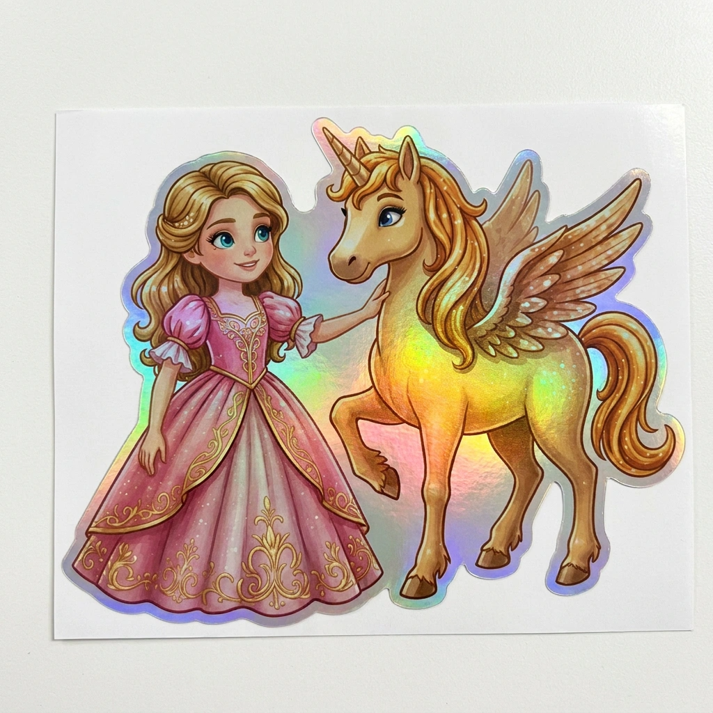 Eden Unicorn Holographic Sticker (3.71” x 3”) for Kids