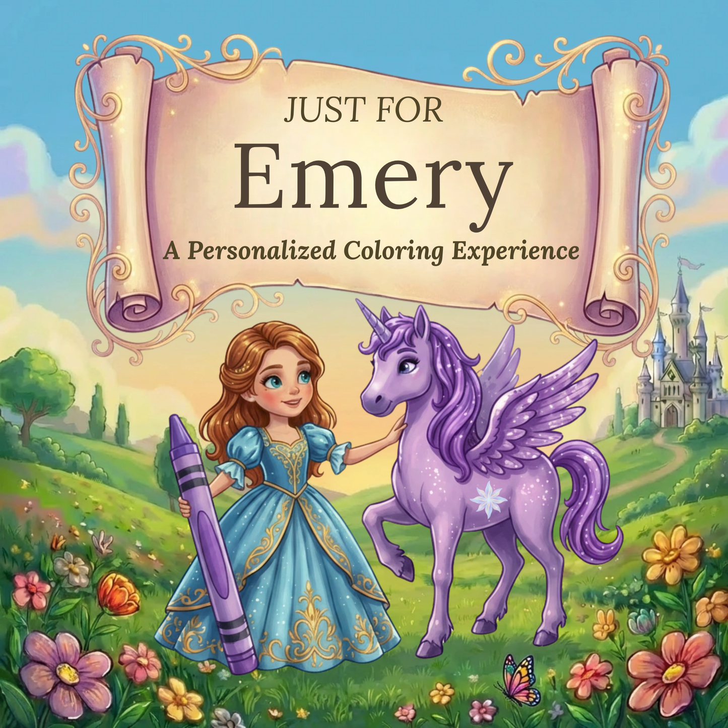 Emery Personalized Coloring Book | Ages 4-8 | L.K. Bunting