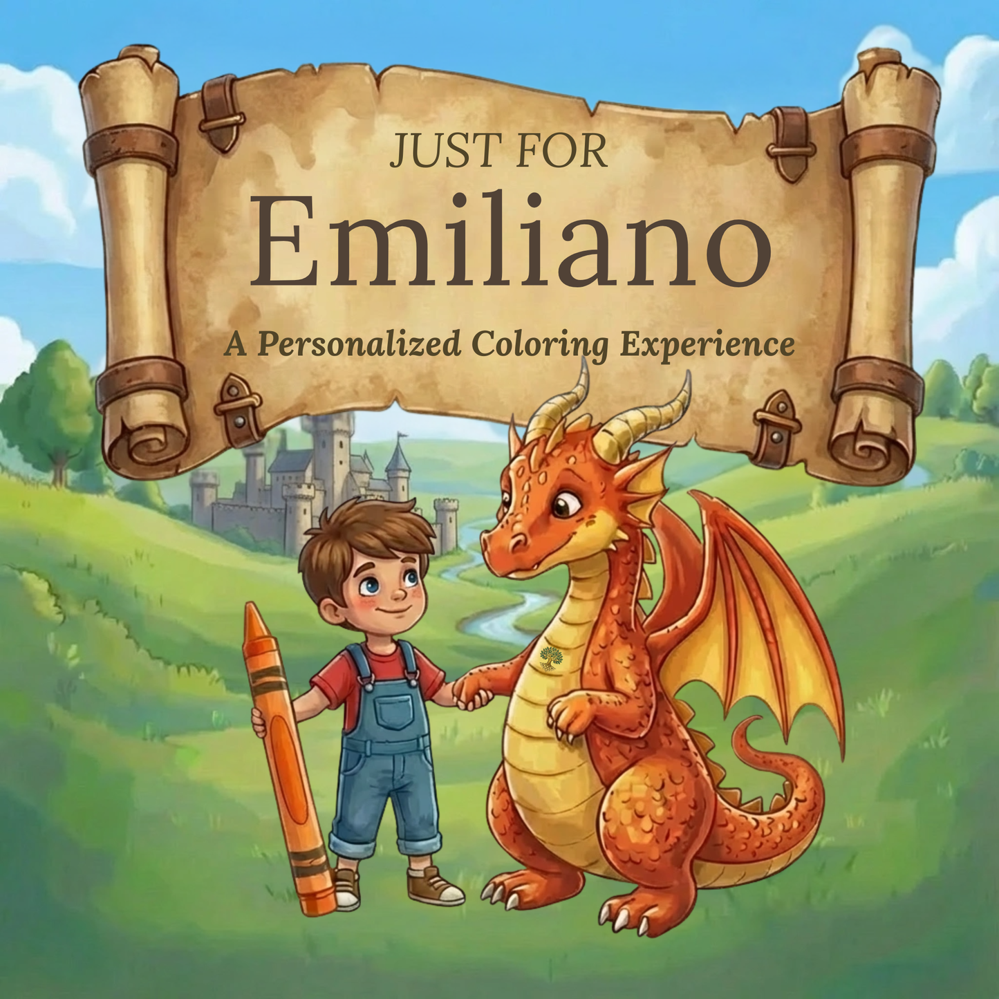 Emiliano Personalized Coloring Book | Ages 4-8 | L.K. Bunting