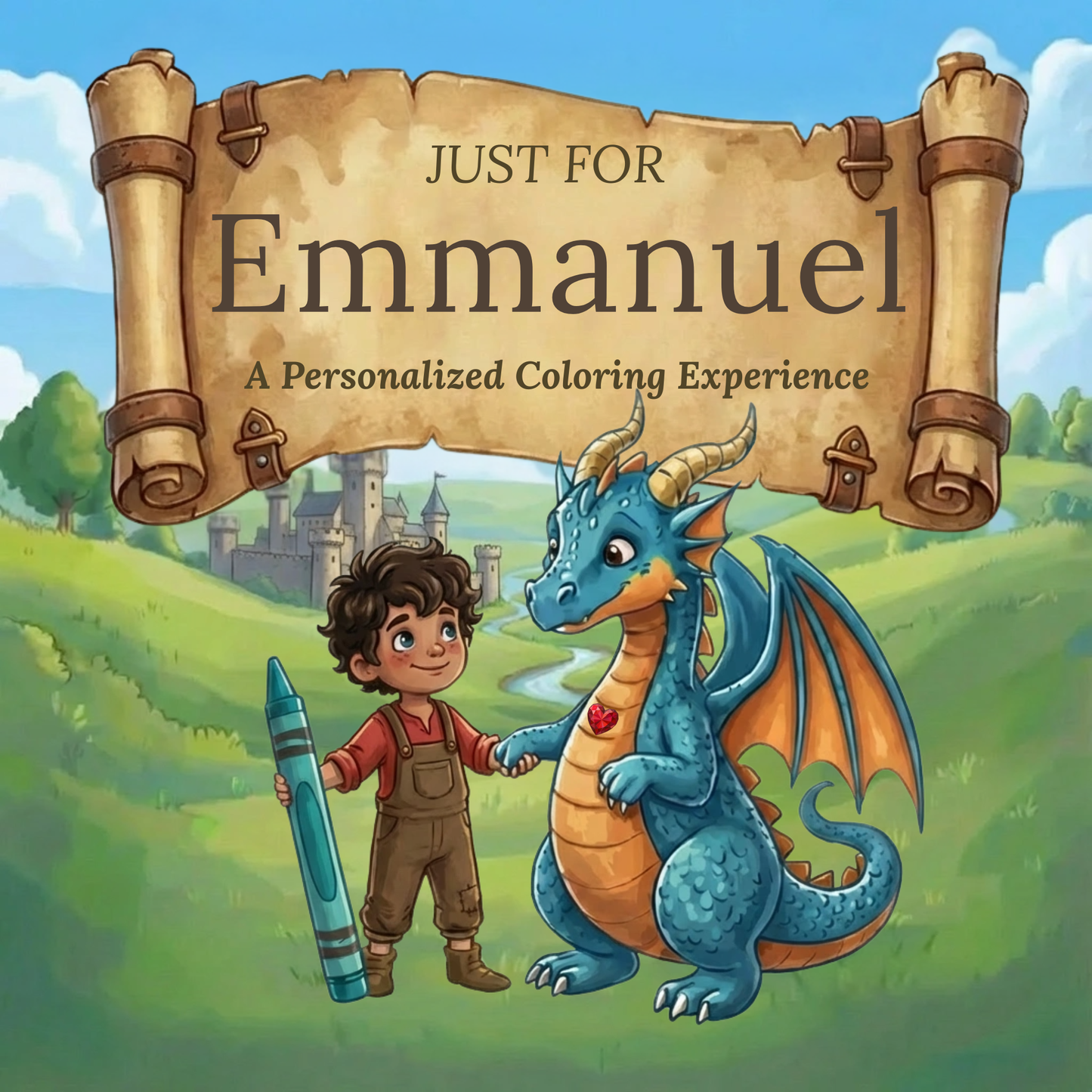 Emmanuel Personalized Coloring Book | Ages 4-8 | L.K. Bunting