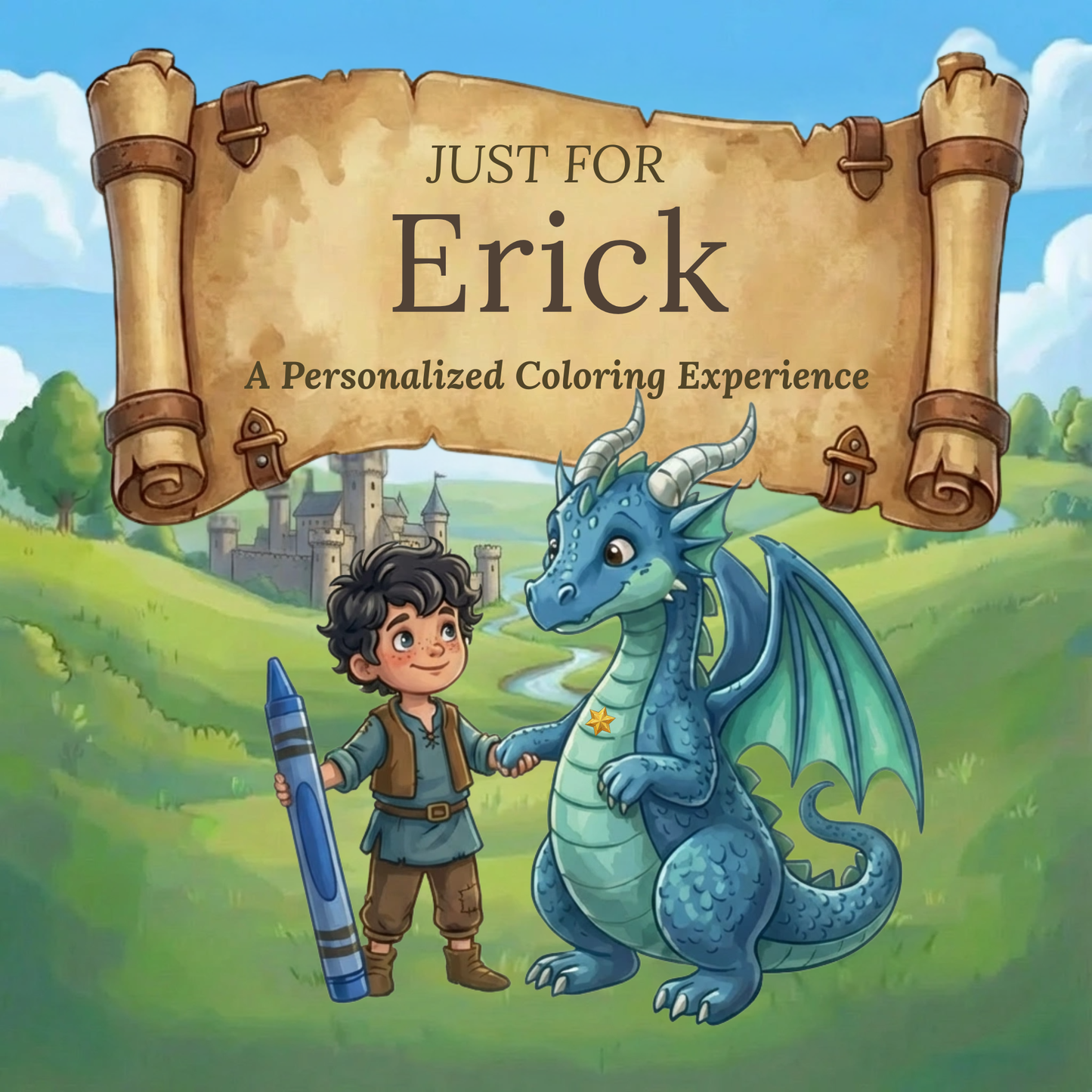 Erick Personalized Coloring Book | Ages 4-8 | L.K. Bunting