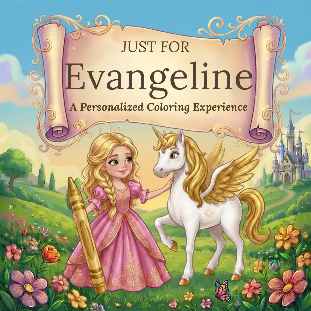 Evangeline Personalized Coloring Book | Ages 4-8 | L.K. Bunting