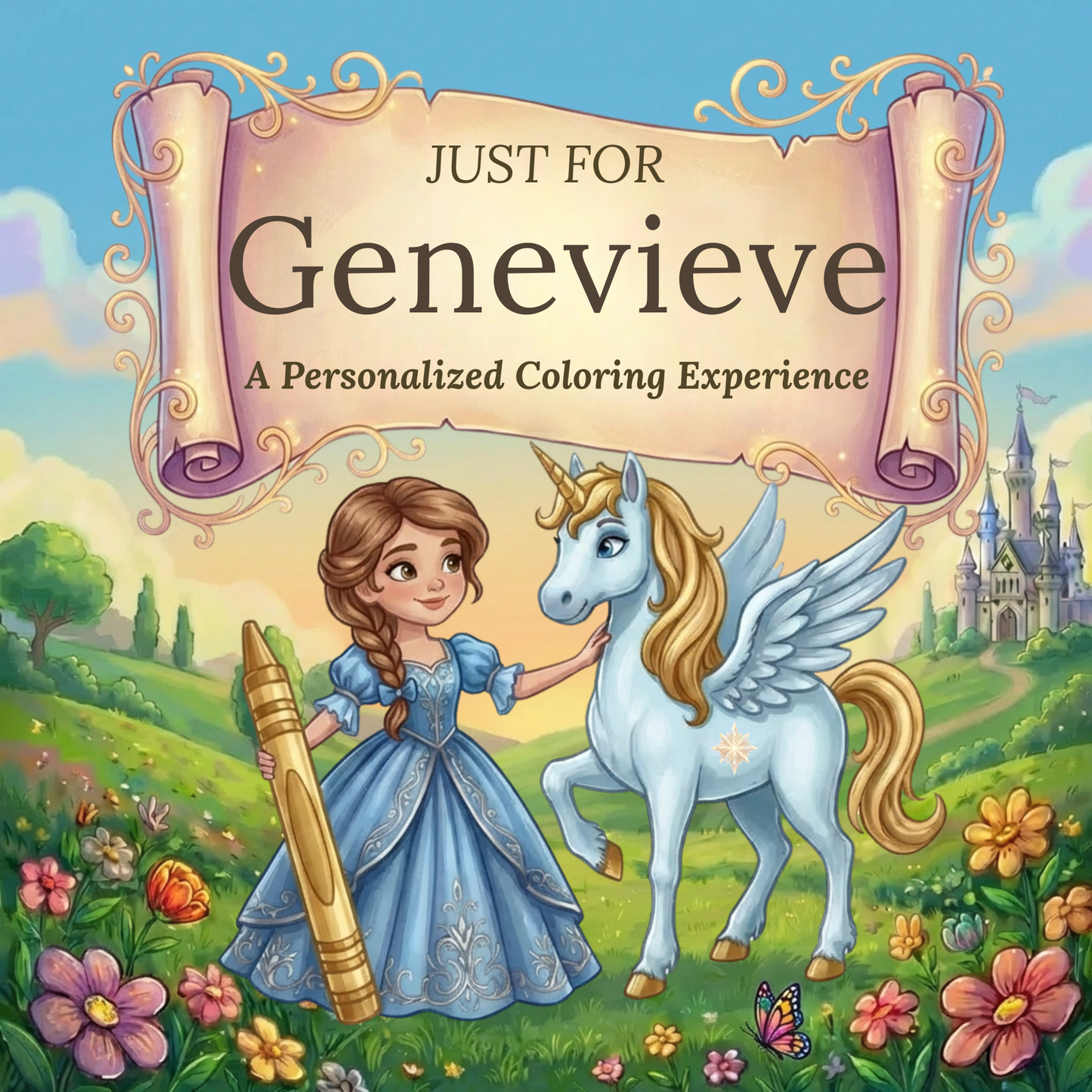 Genevieve Personalized Coloring Book | Ages 4-8 | L.K. Bunting