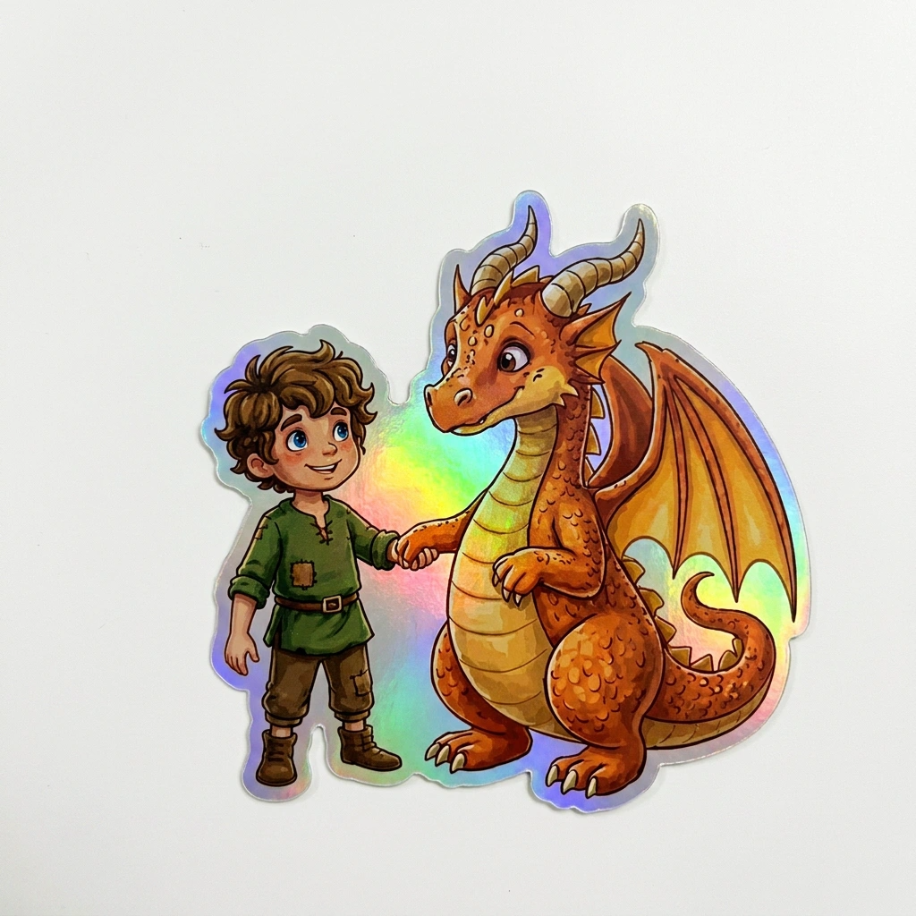 Greyson Dragon Holographic Sticker (2.98” x 3”) for Kids