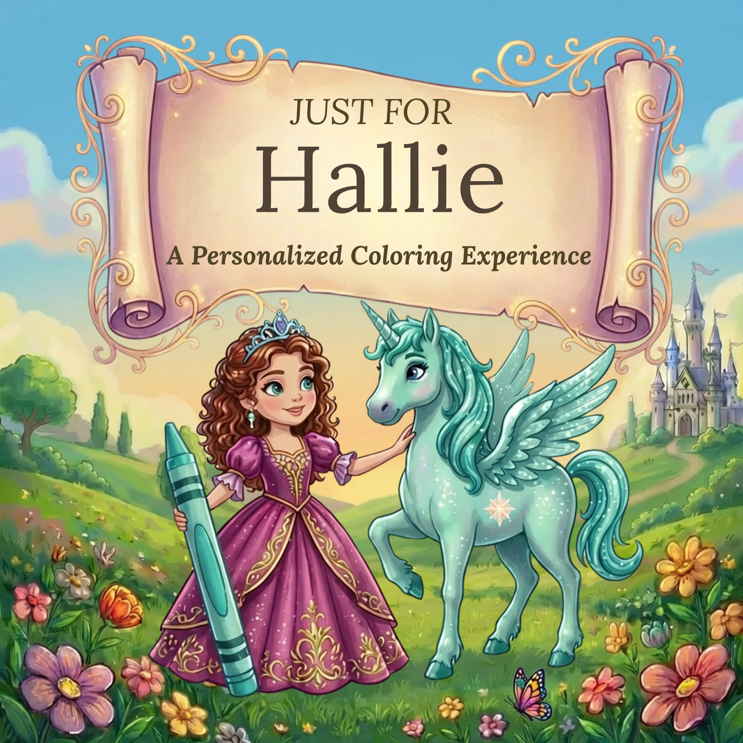 Hallie Personalized Coloring Book | Ages 4-8 | L.K. Bunting