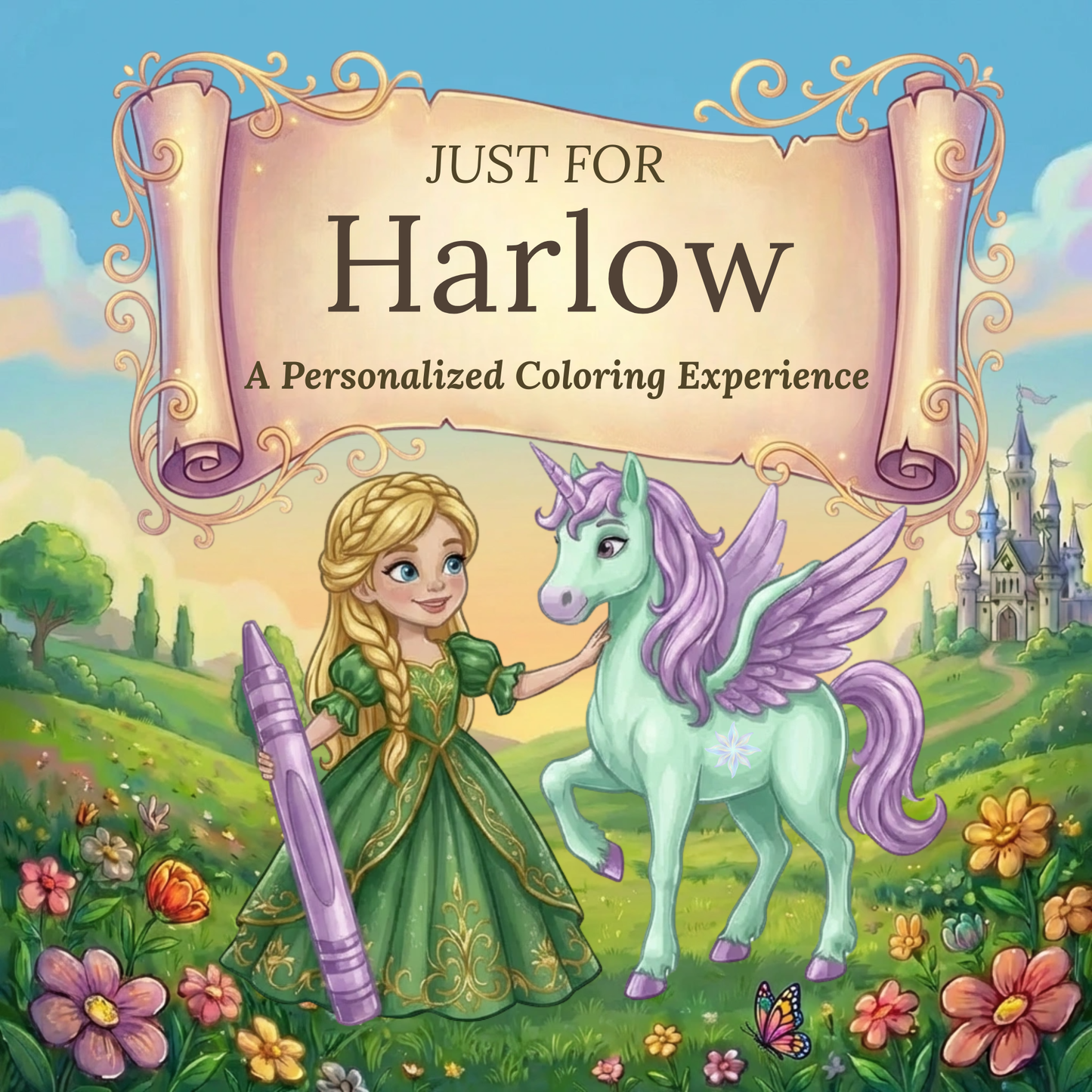Harlow Personalized Coloring Book | Ages 4-8 | L.K. Bunting