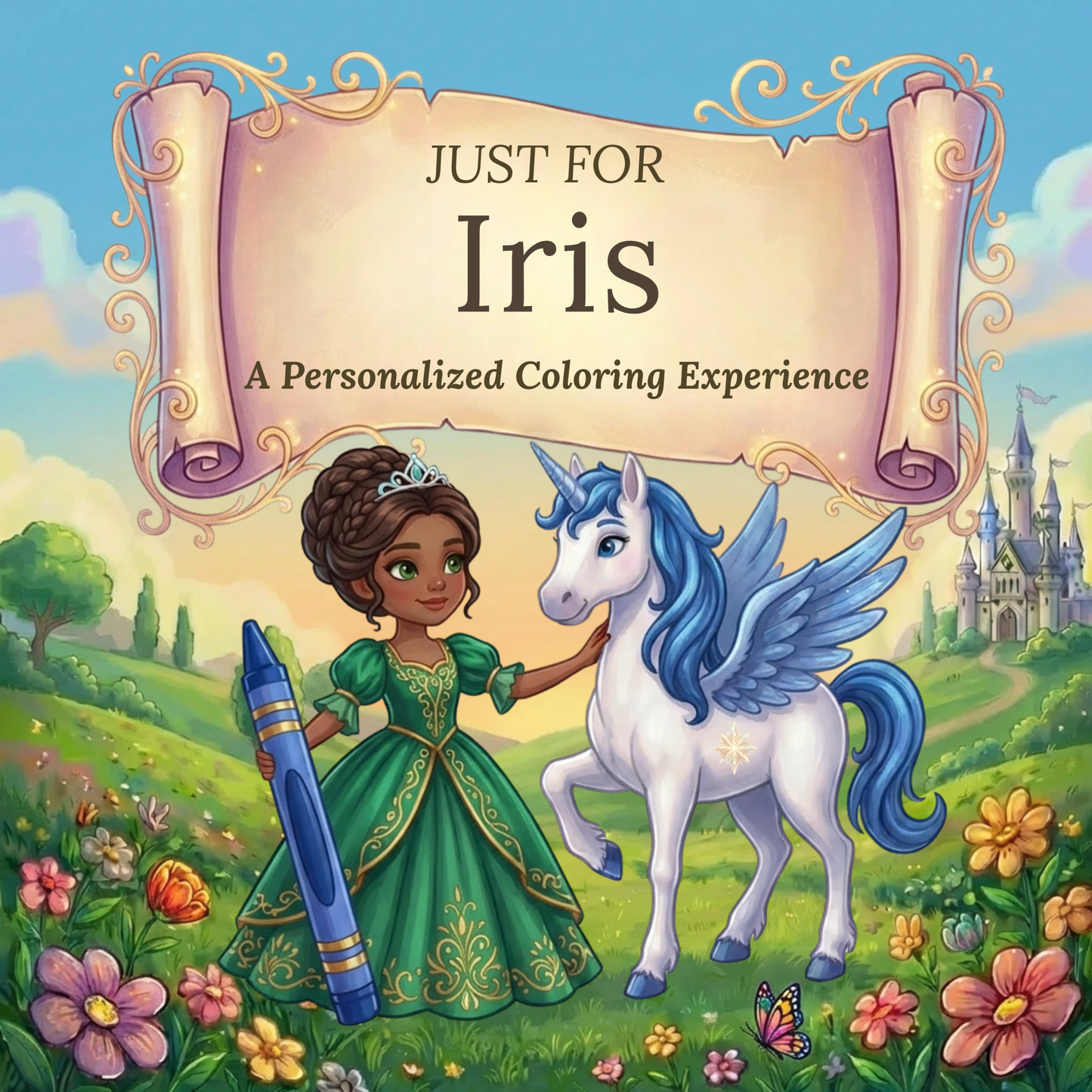 Iris Personalized Coloring Book | Ages 4-8 | L.K. Bunting