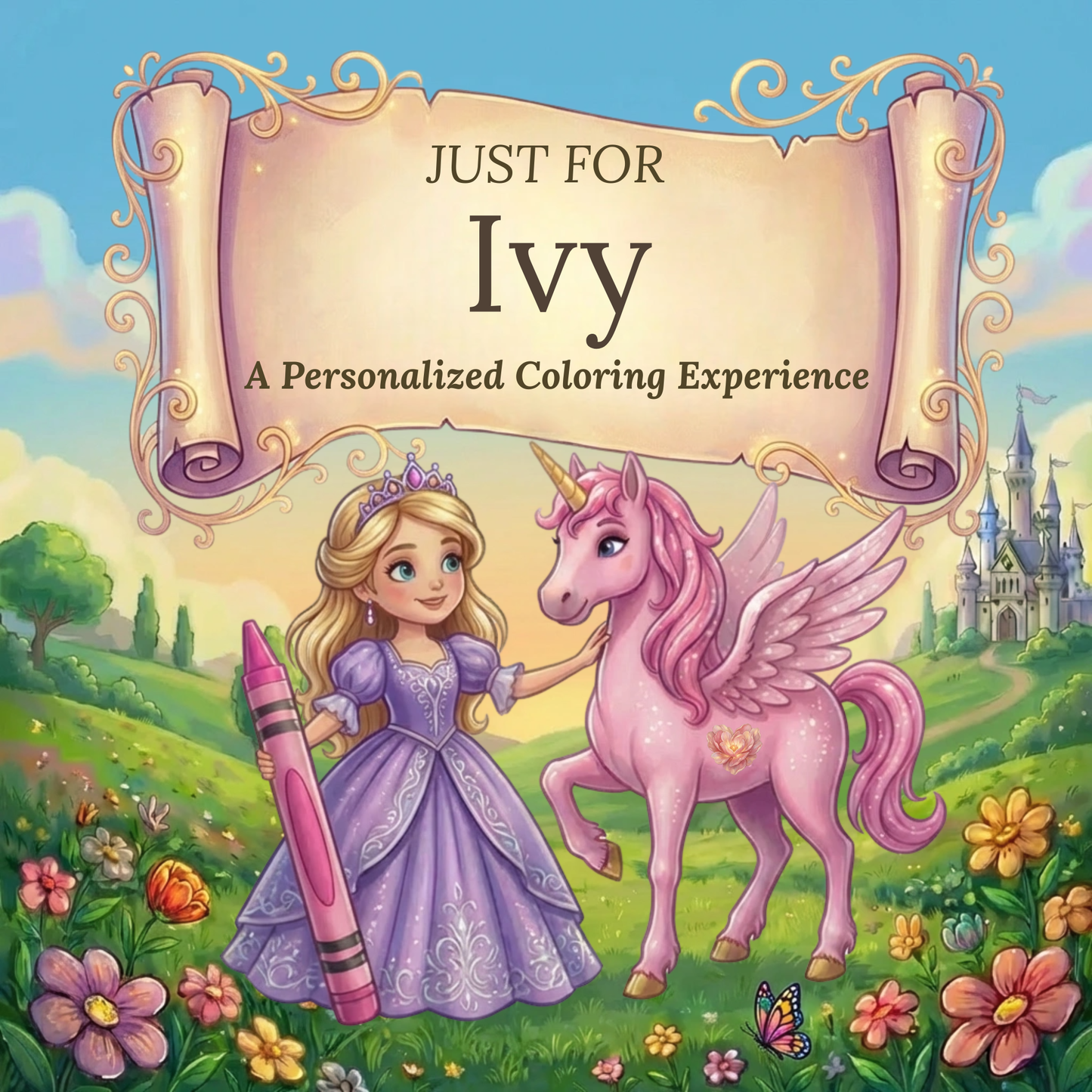 Ivy Personalized Coloring Book | Ages 4-8 | L.K. Bunting