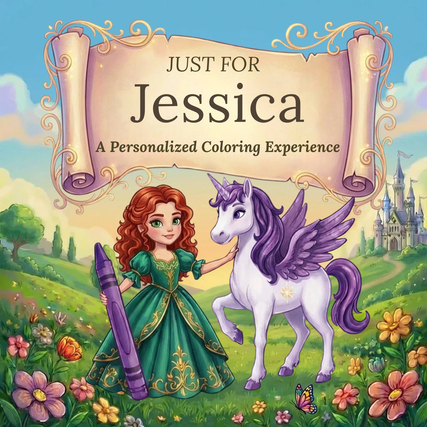 Jessica Personalized Coloring Book | Ages 4-8 | L.K. Bunting