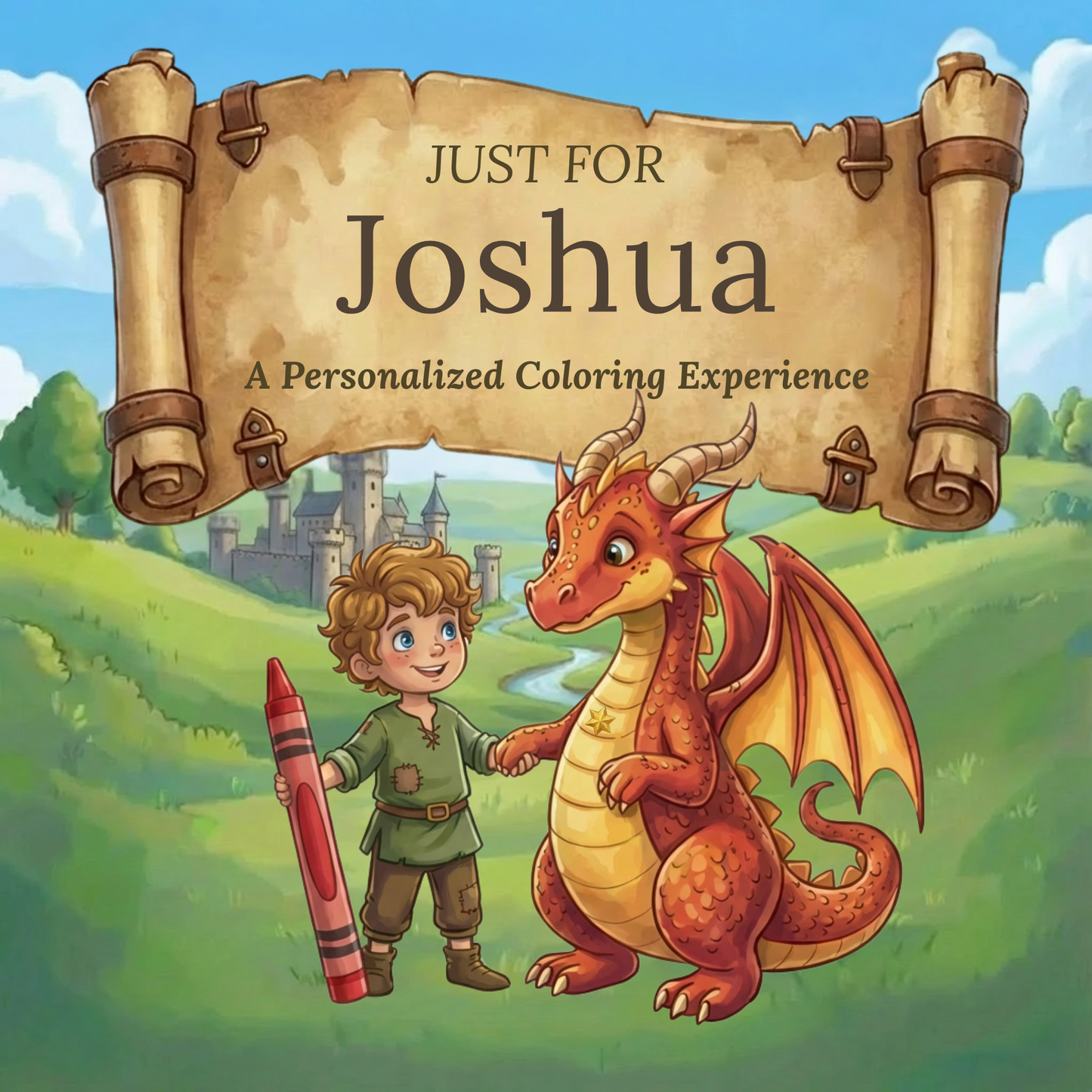 Joshua Personalized Coloring Book | Ages 4-8 | L.K. Bunting