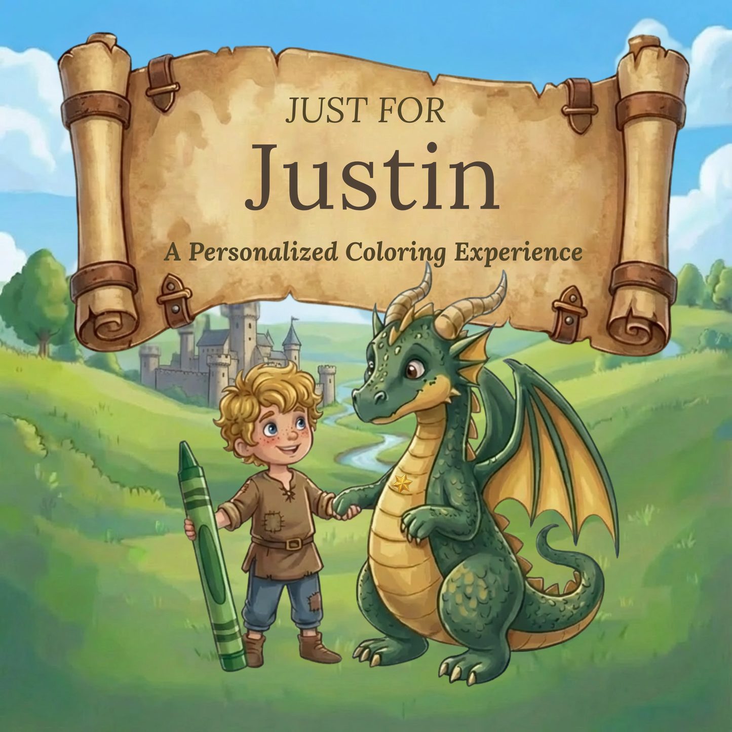 Justin Personalized Coloring Book | Ages 4-8 | L.K. Bunting