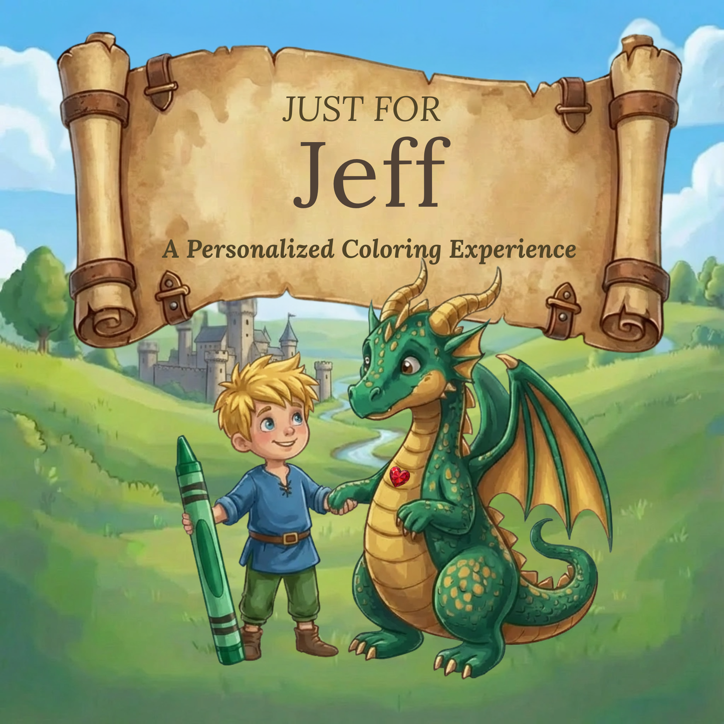 Jeff Personalized Coloring Book | Ages 4-8 | L.K. Bunting