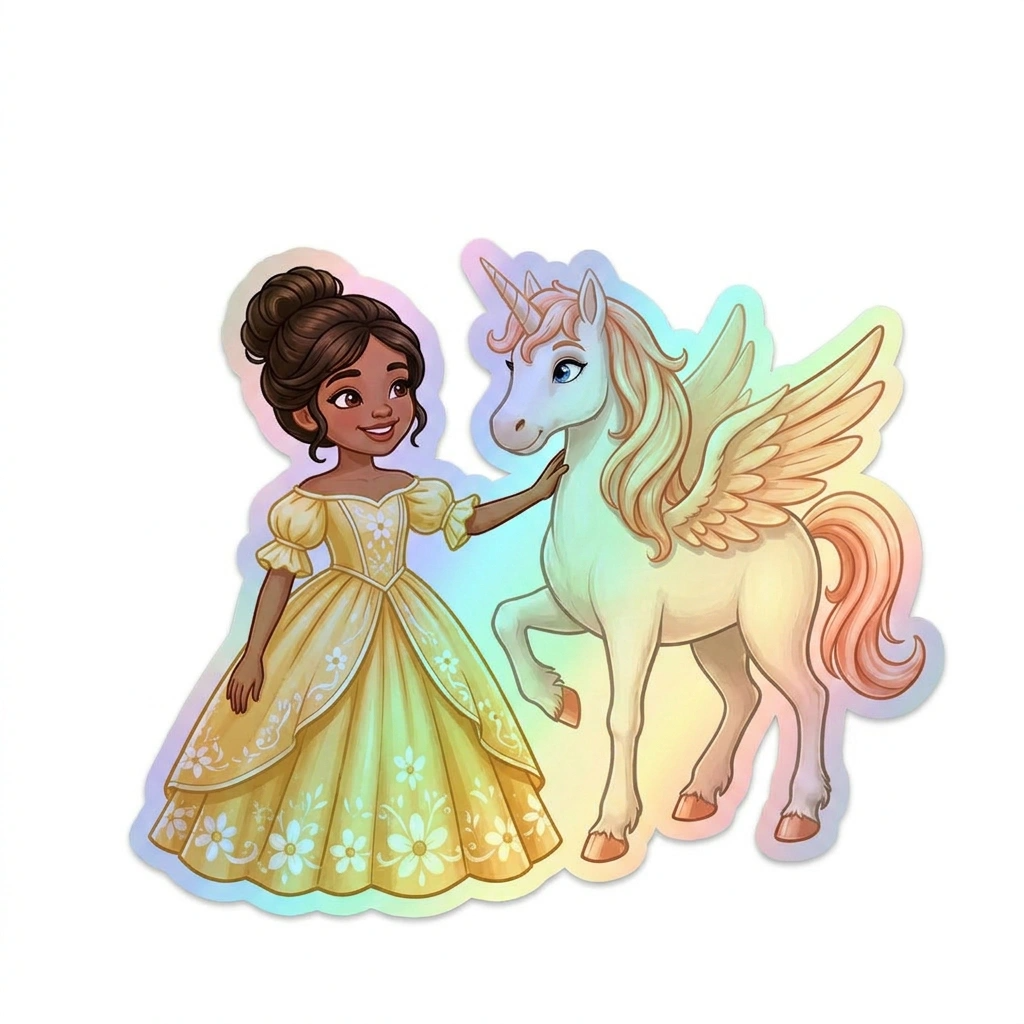 Jonalyn Unicorn Holographic Sticker (3.71” x 3”) for Kids