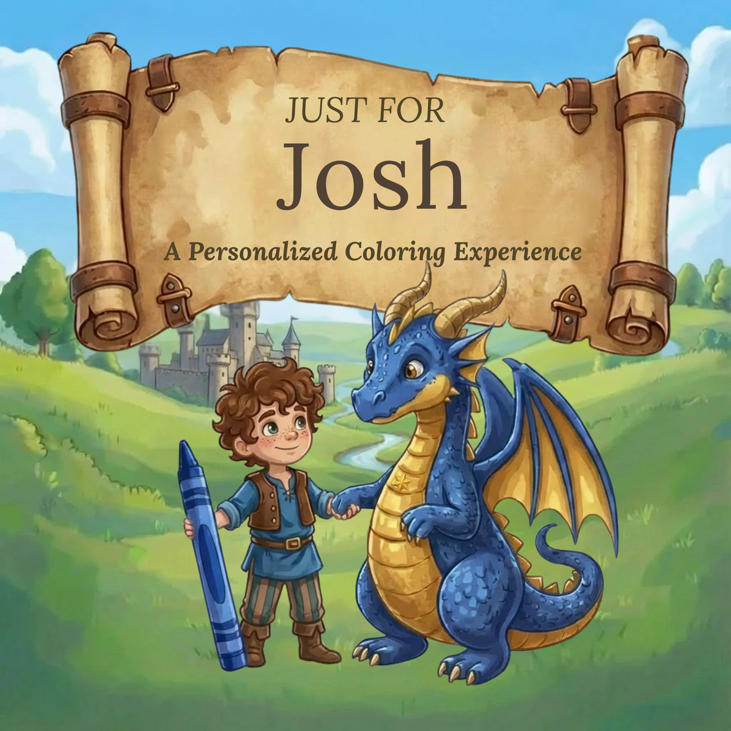 Josh Personalized Coloring Book | Ages 4-8 | L.K. Bunting