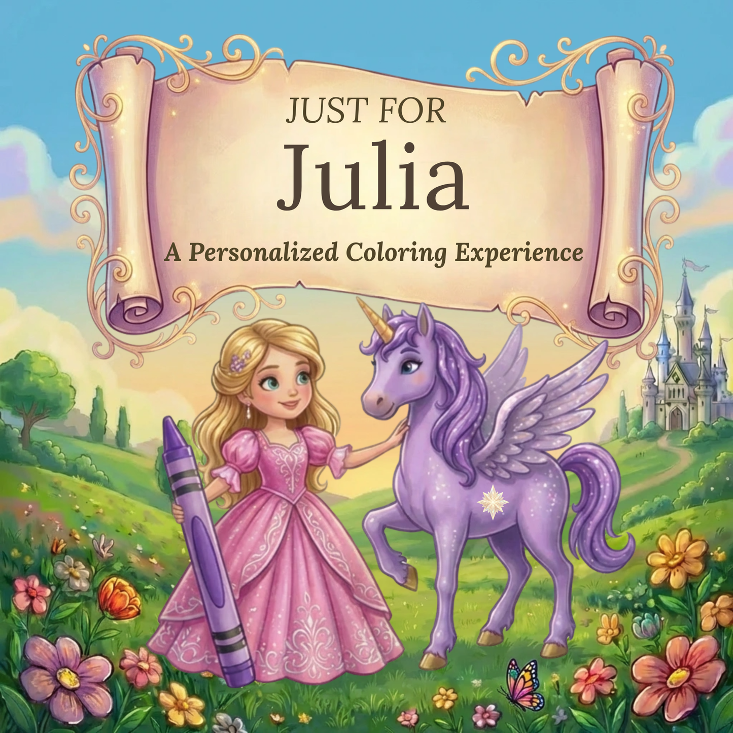 Julia Personalized Coloring Book | Ages 4-8 | L.K. Bunting