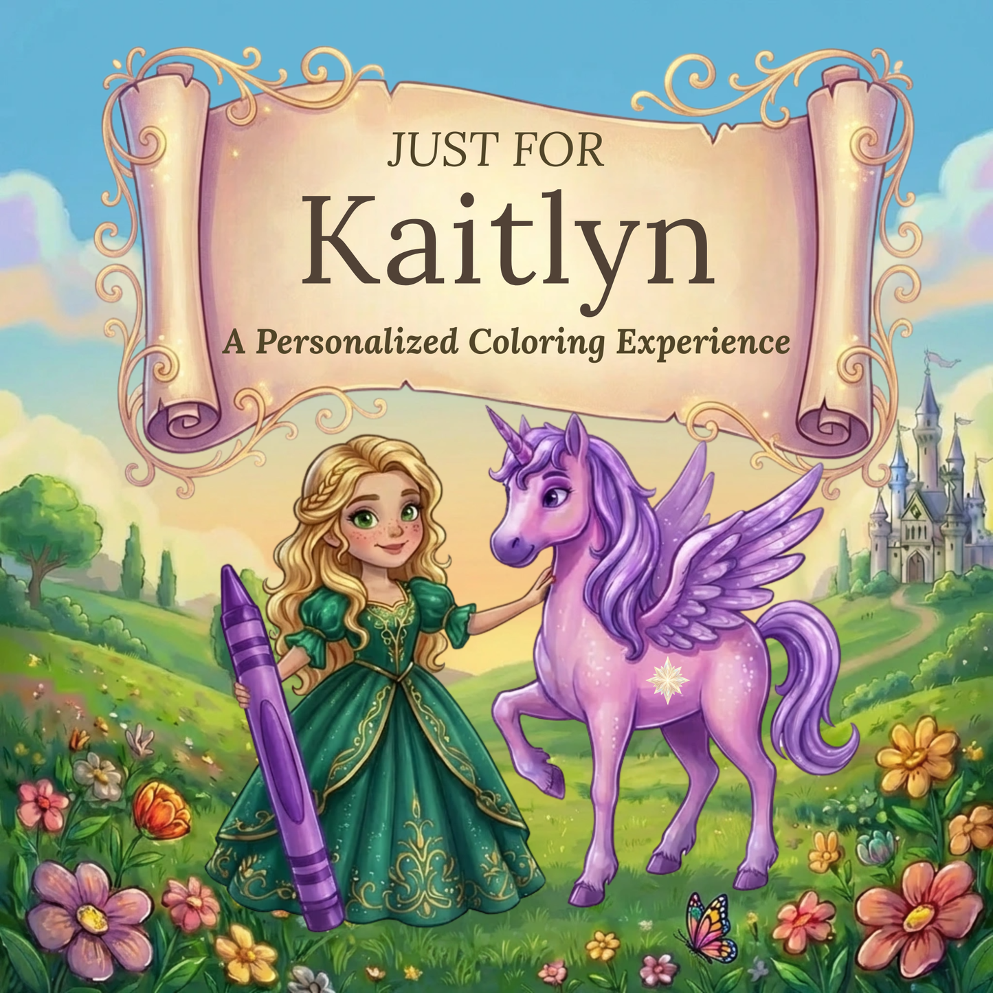 Kaitlyn Personalized Coloring Book | Ages 4-8 | L.K. Bunting