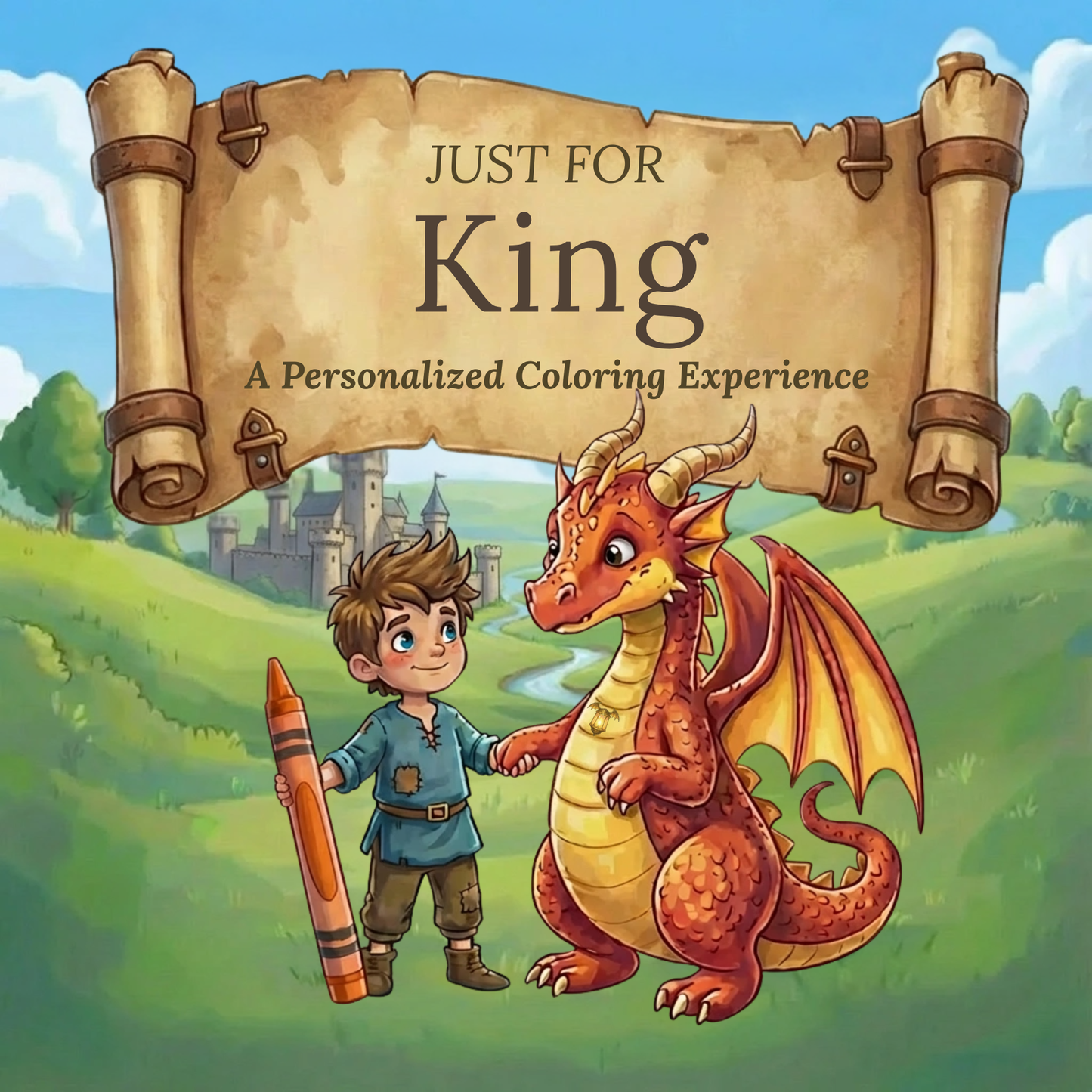 King Personalized Coloring Book | Ages 4-8 | L.K. Bunting