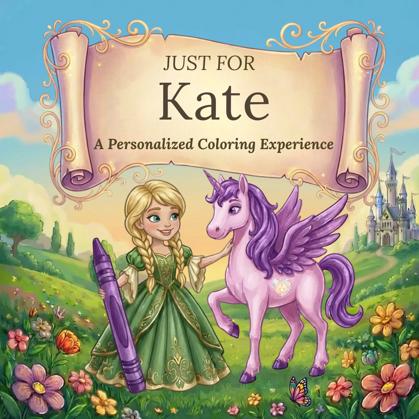 Kate Personalized Coloring Book | Ages 4-8 | L.K. Bunting