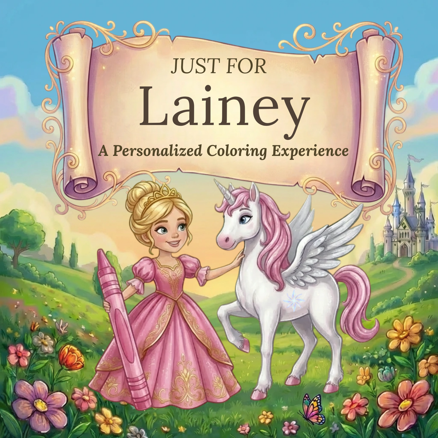 Lainey Personalized Coloring Book | Ages 4-8 | L.K. Bunting