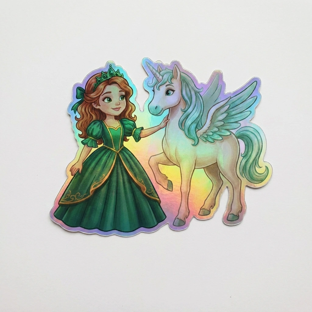 Lilah Unicorn Holographic Sticker (3.71” x 3”) for Kids