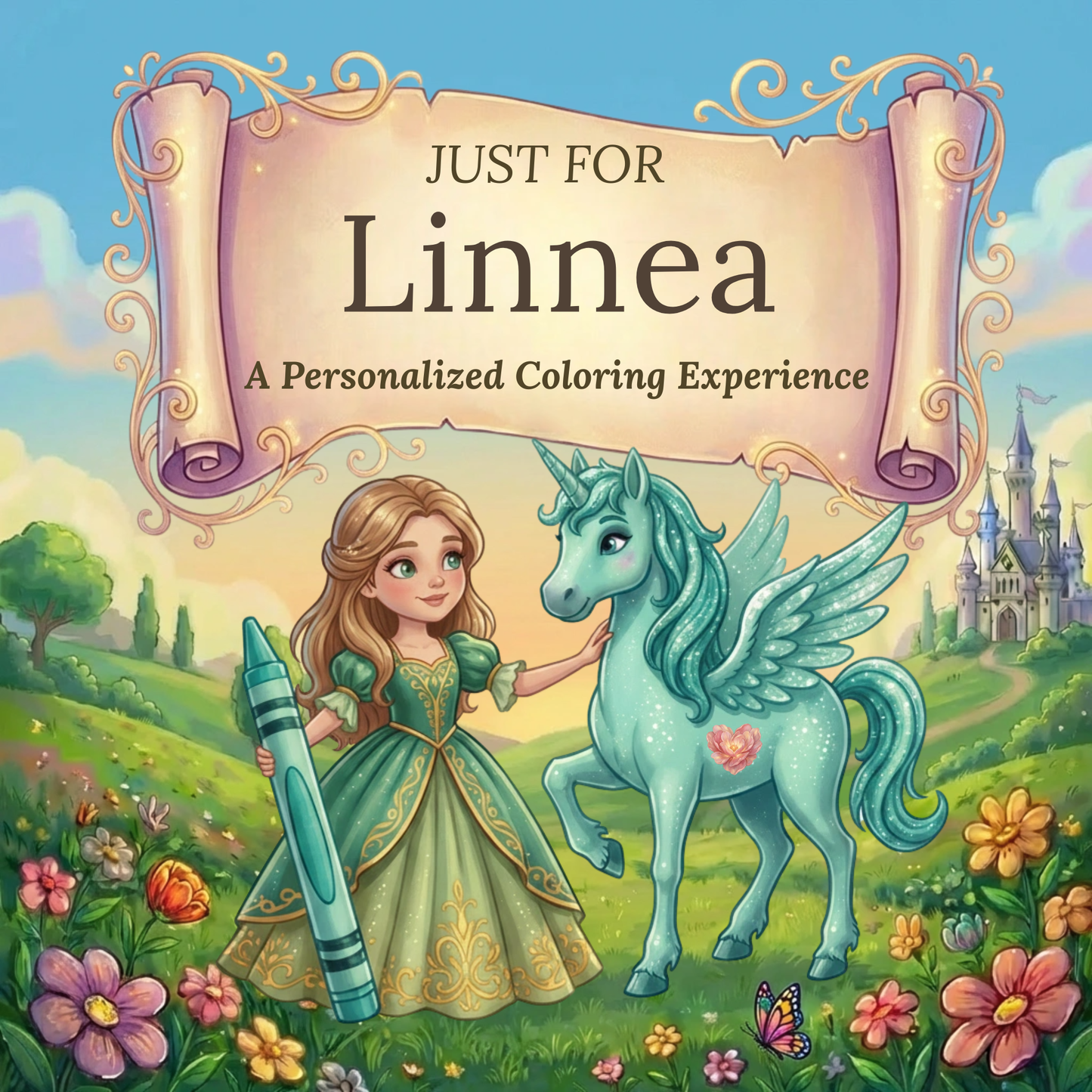Linnea Personalized Coloring Book | Ages 4-8 | L.K. Bunting