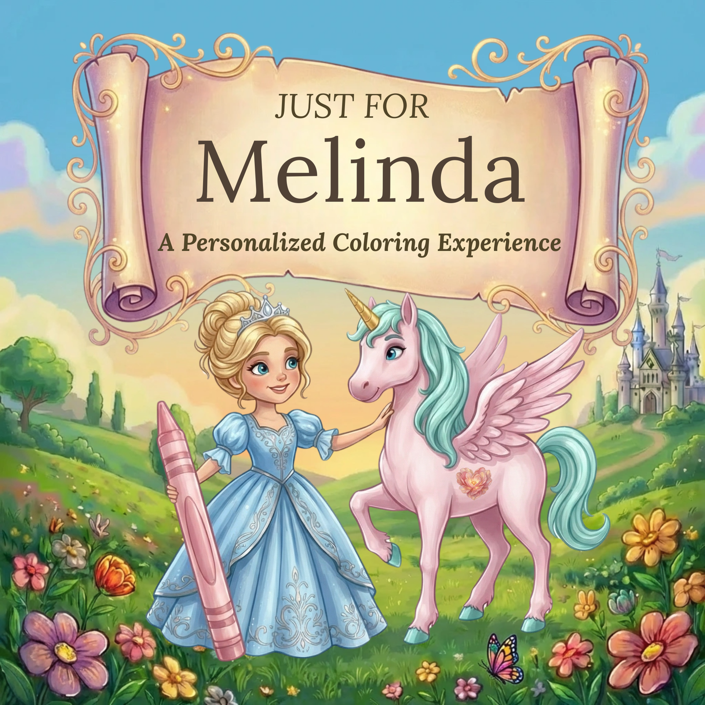 Melinda Personalized Coloring Book | Ages 4-8 | L.K. Bunting