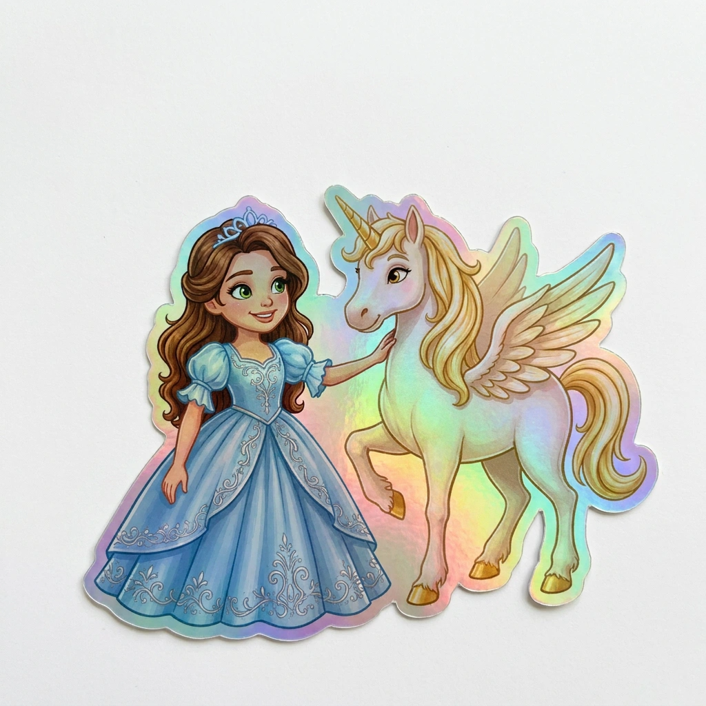 Mira Unicorn Holographic Sticker (3.71” x 3”) for Kids