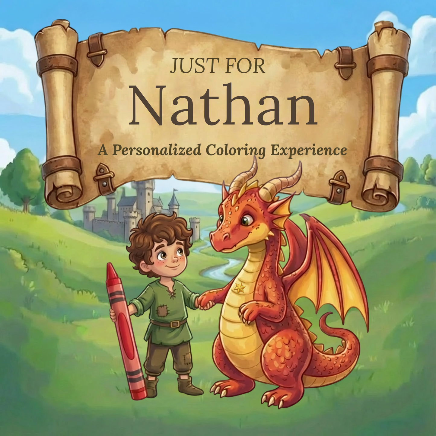 Nathan Personalized Coloring Book | Ages 4-8 | L.K. Bunting
