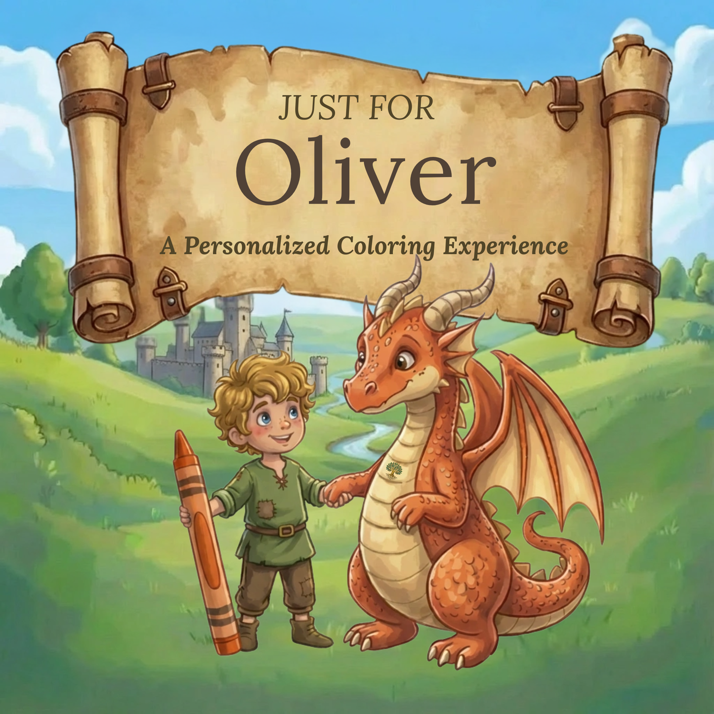 Oliver Personalized Coloring Book | Ages 4-8 | L.K. Bunting