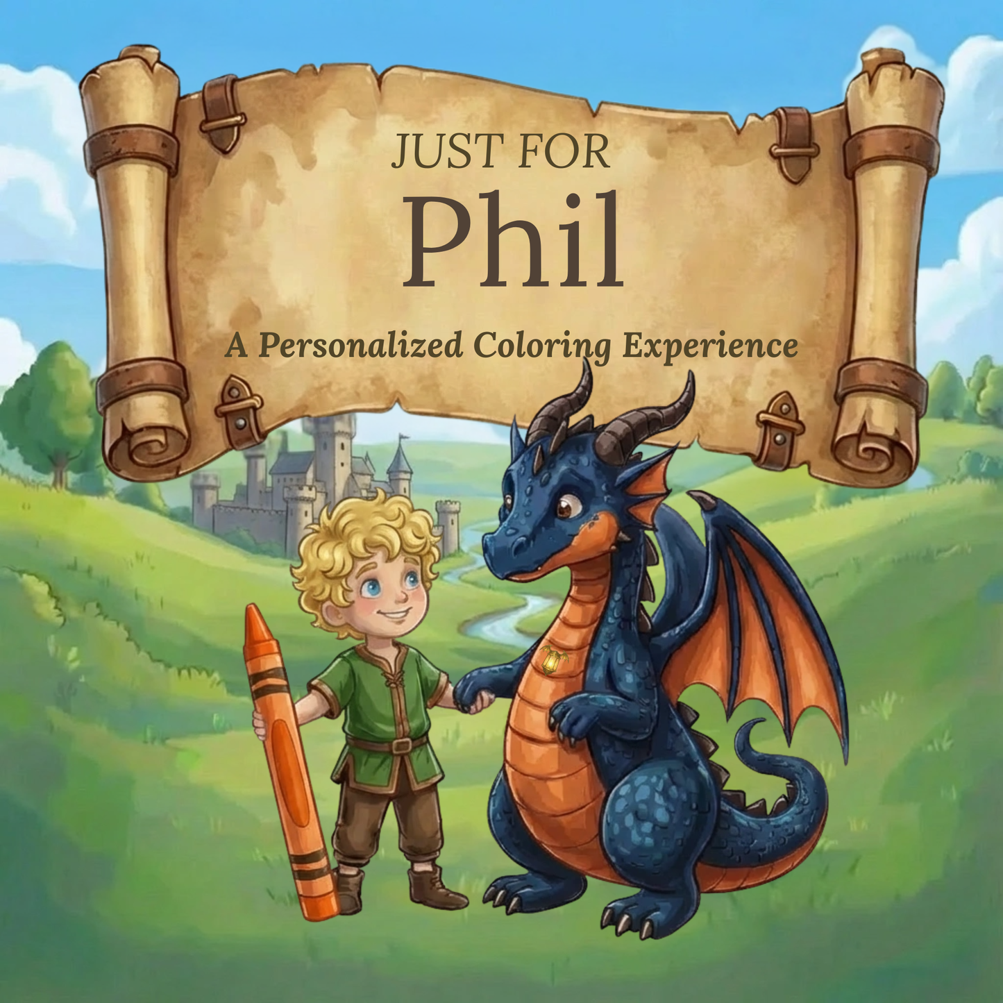 Phil Personalized Coloring Book | Ages 4-8 | L.K. Bunting