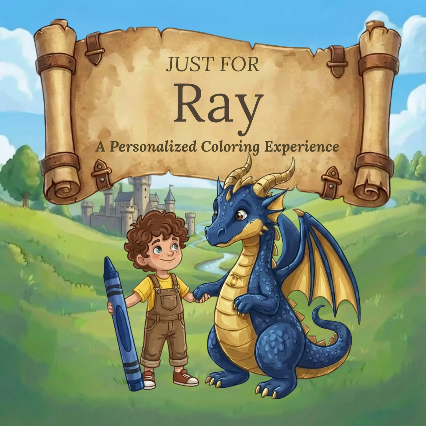 Ray Personalized Coloring Book | Ages 4-8 | L.K. Bunting